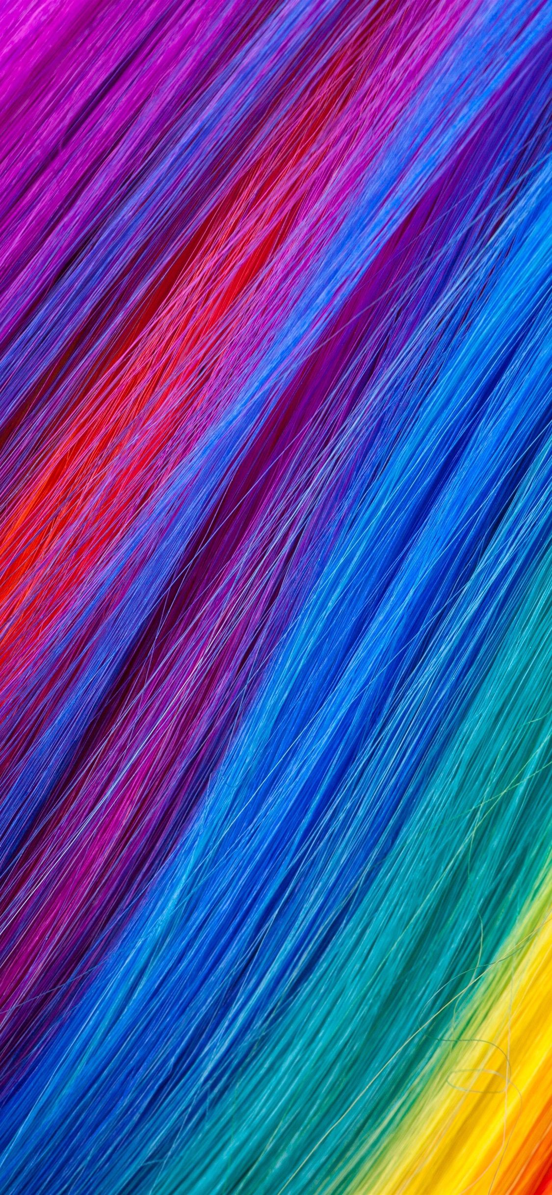 Rainbow Color Hairs 1125x2436 IPhone 11 Pro XS X Wallpaper