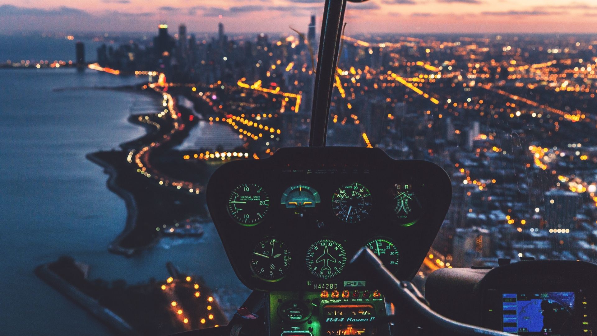 Download wallpaper 1920x1080 control panel, helicopter, pilot