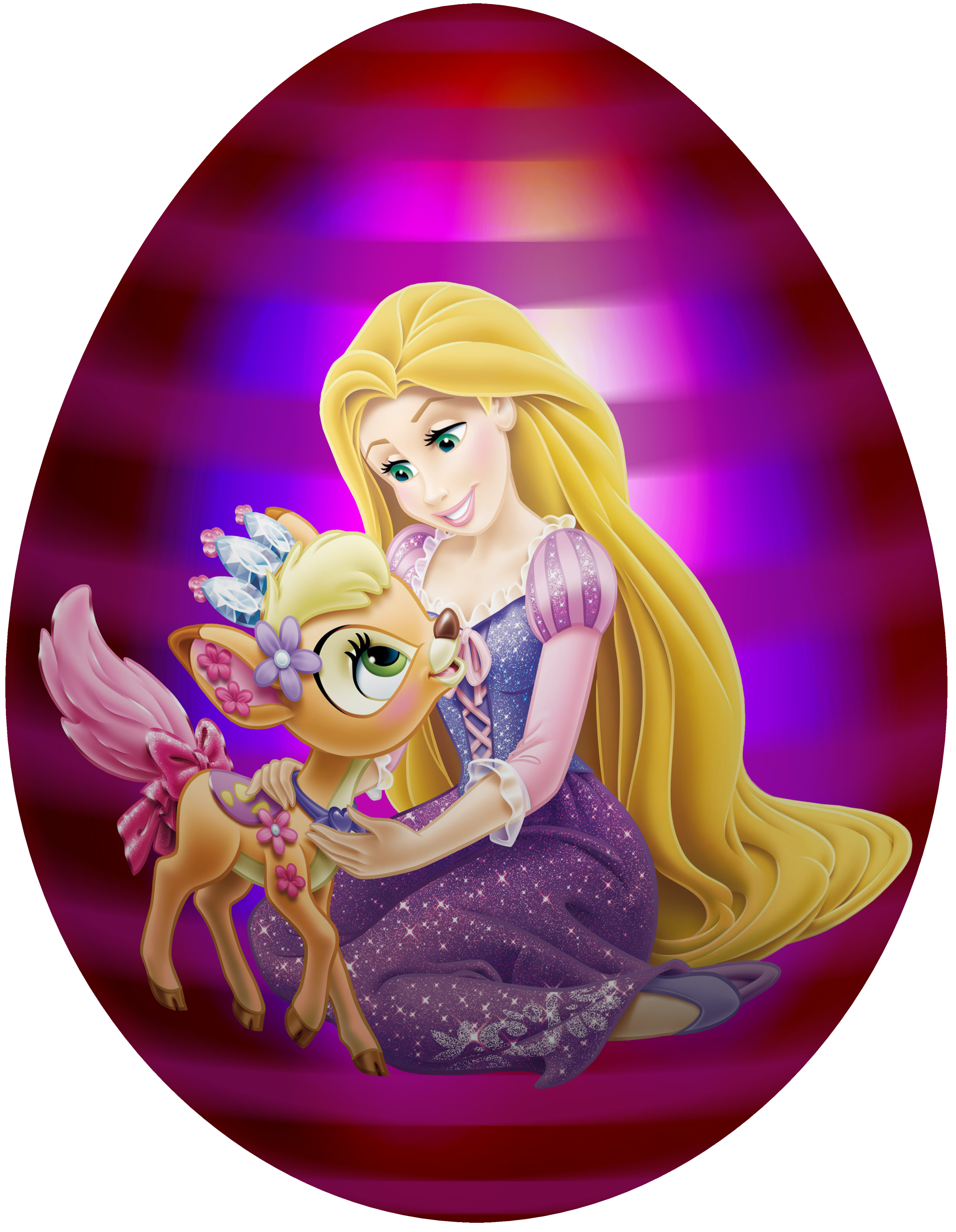 Kids Easter Egg Princess Rapunzel PNG Clip Art Image