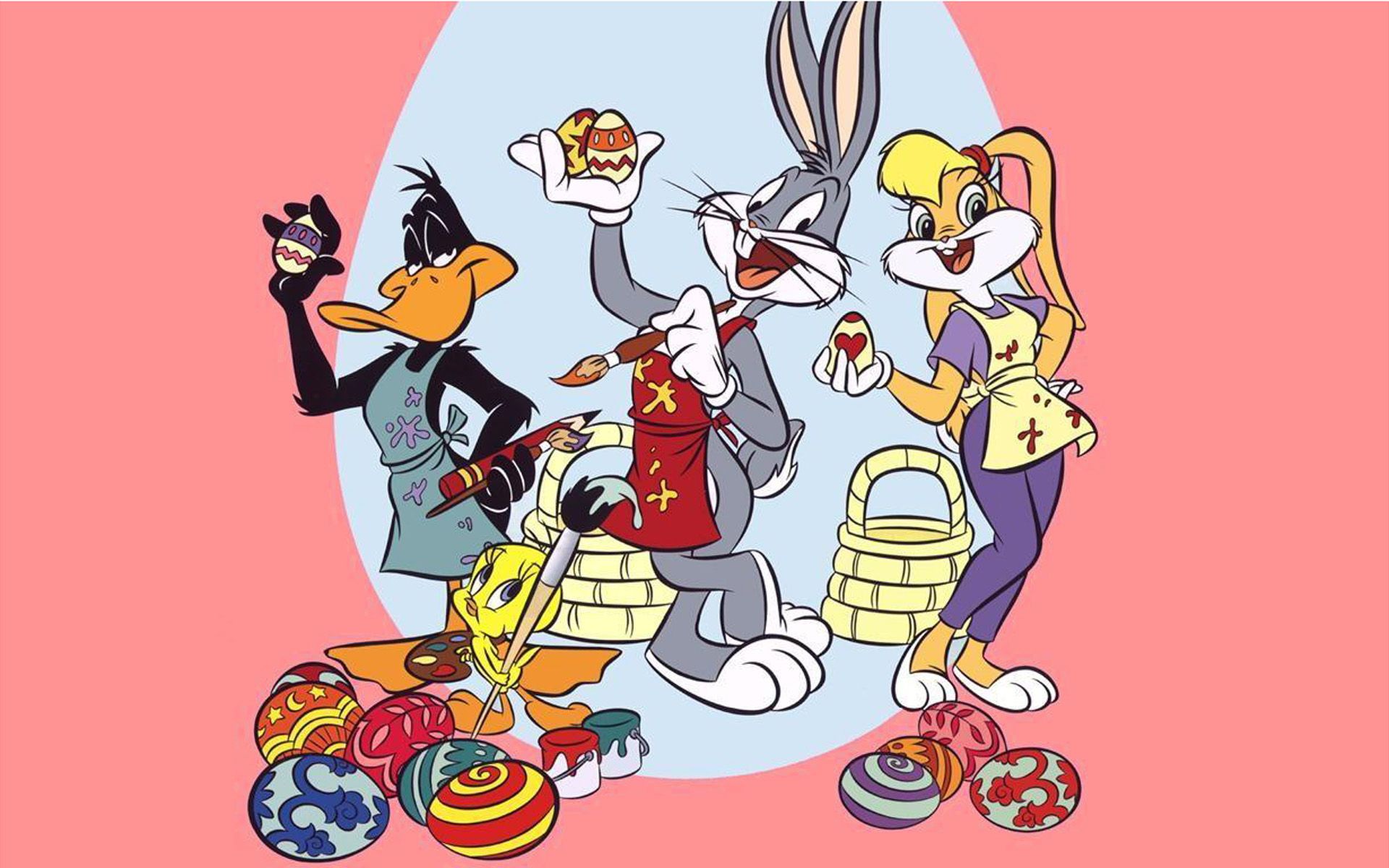 Coloring Easter Eggs Bugs Bunny And Lola Bunny Cartoon Looney.