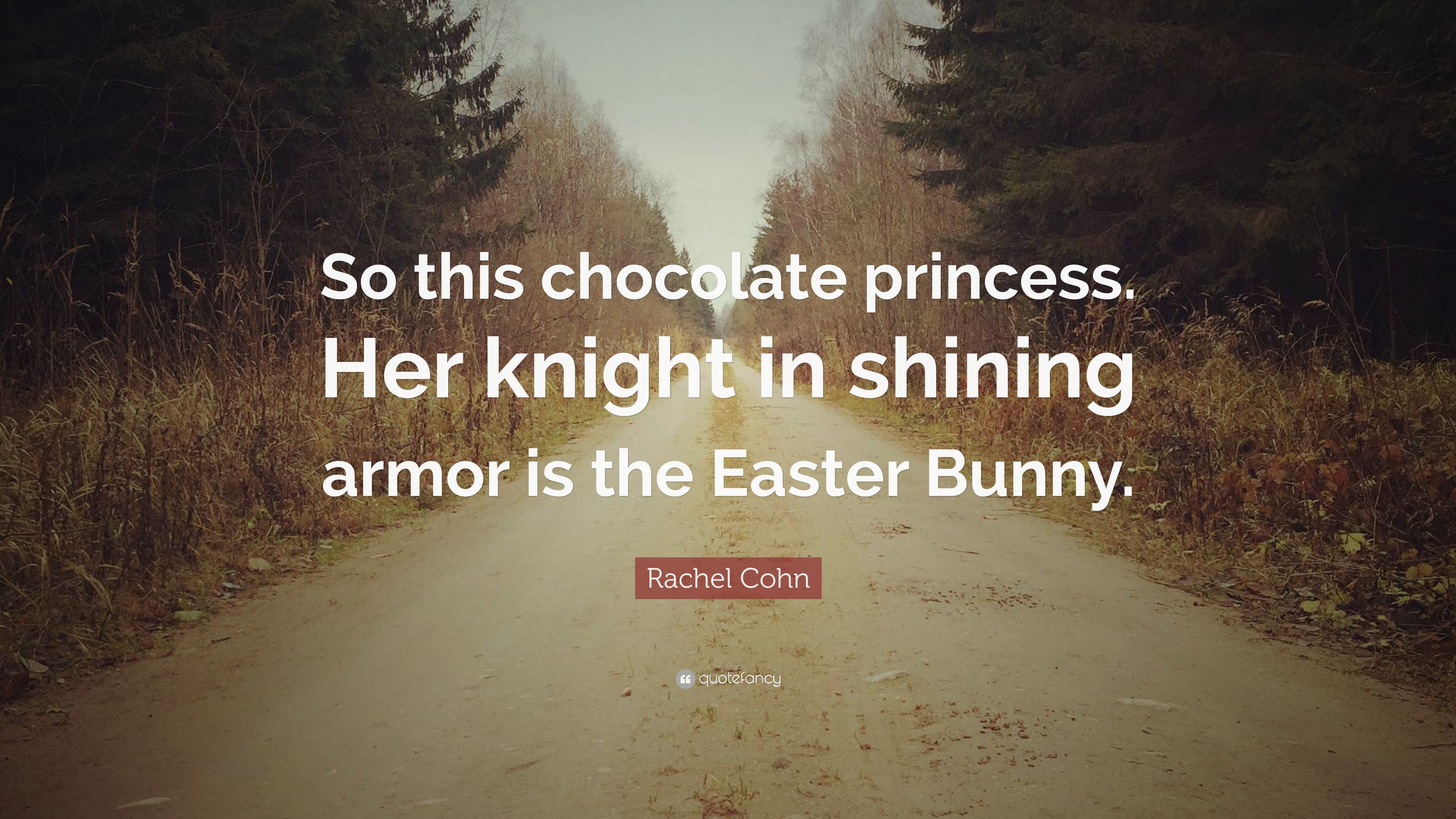Rachel Cohn Quote: “So this chocolate princess. Her knight