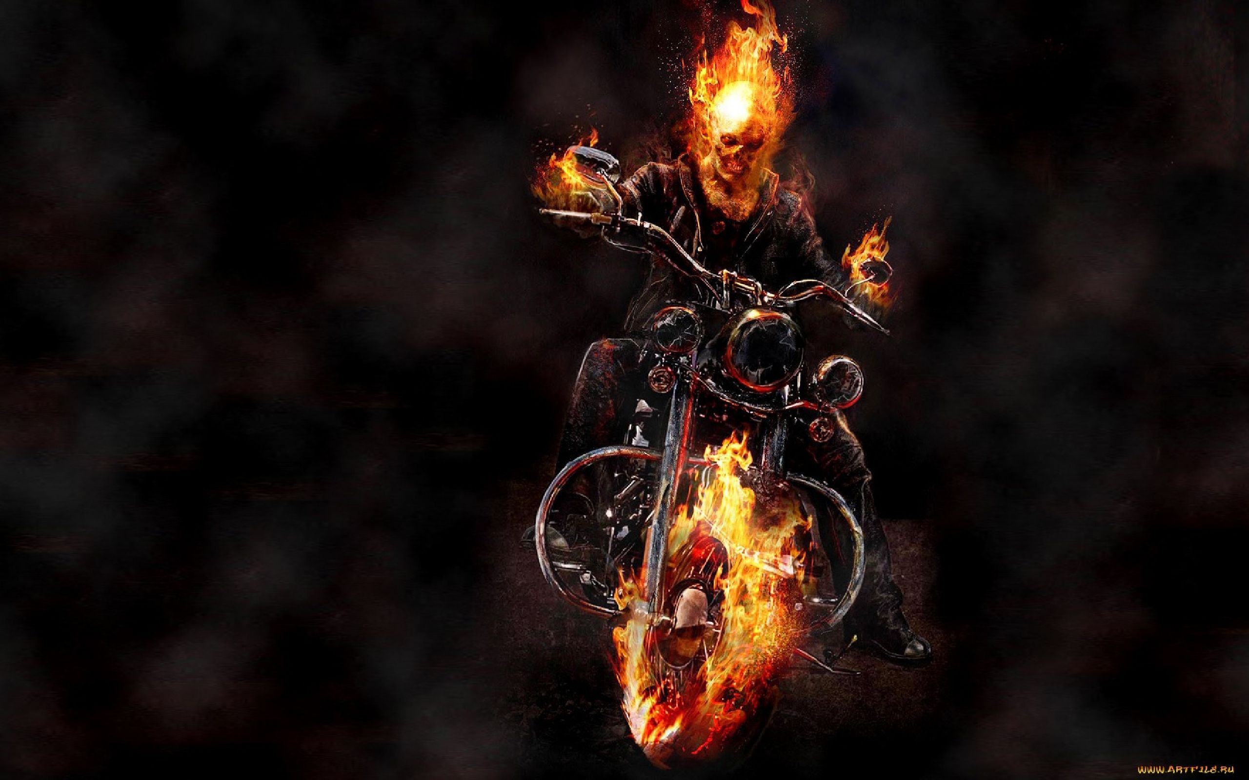 Comics Ghost Rider Marvel Comics Fire Chain Motorcycle HD