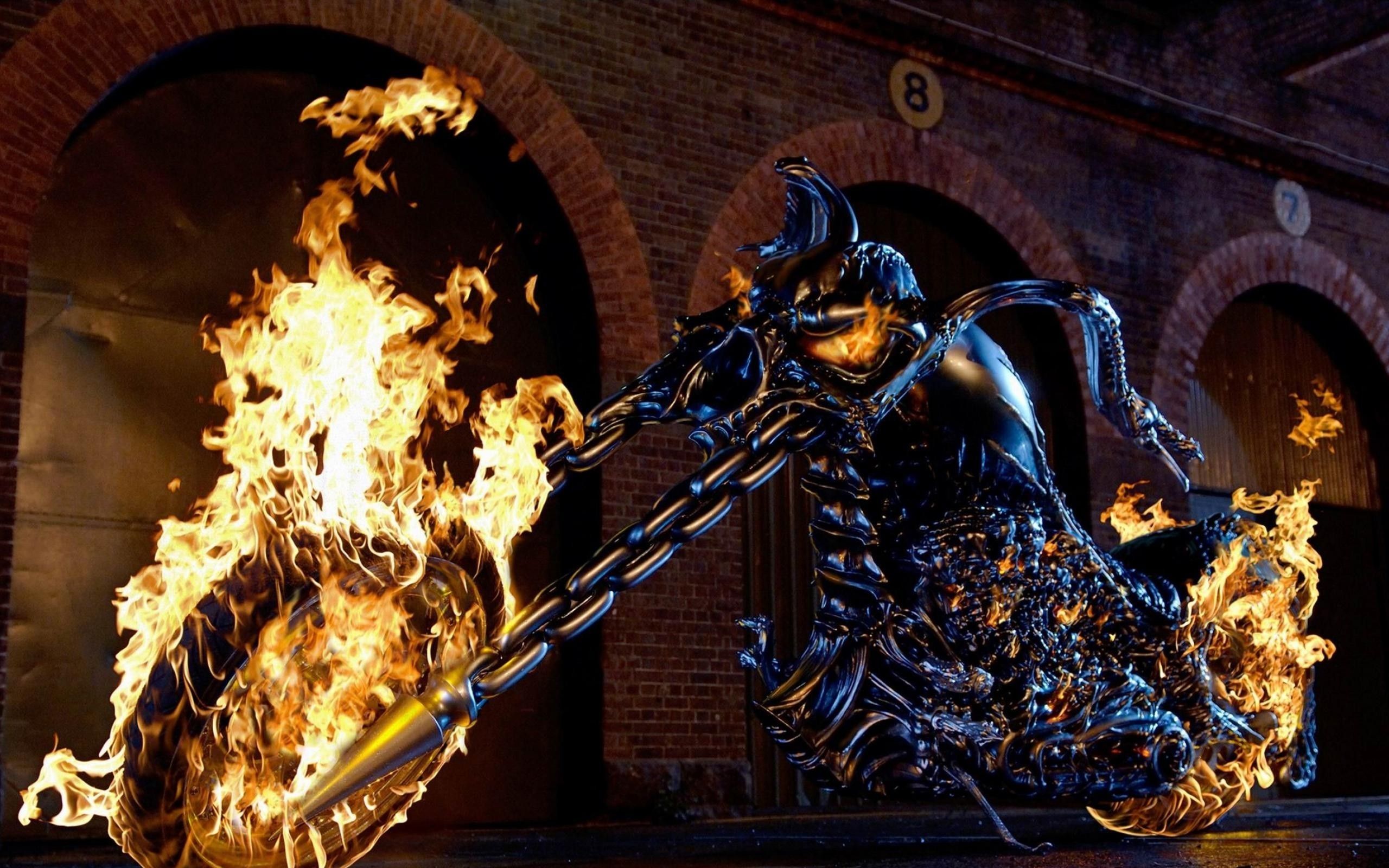 Ghost Rider movies dark fire flames vehicles chopper motorcycles