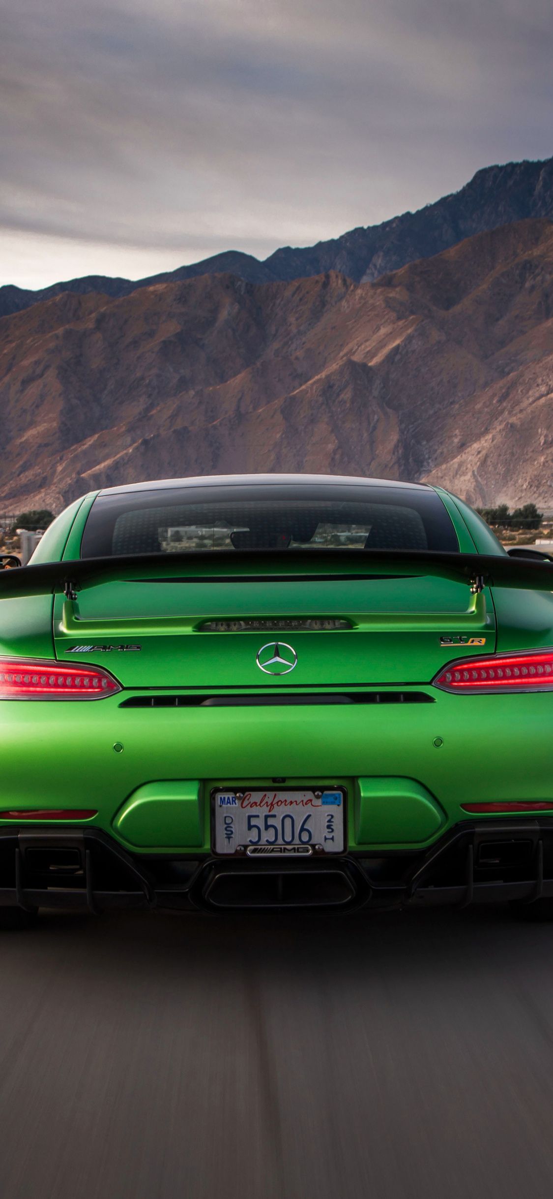 Download 1125x2436 Wallpaper Mercedes Amg Gt R, Rear, On Road