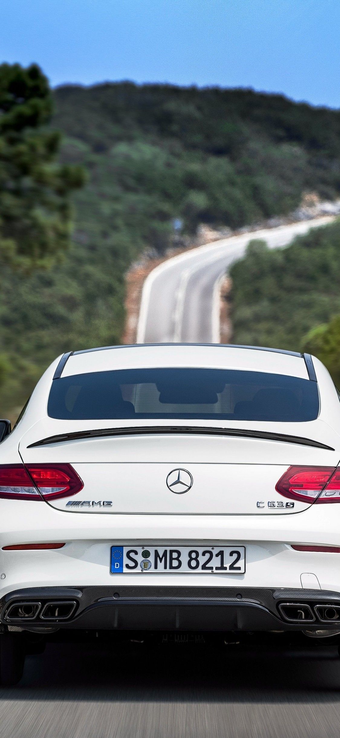 Download 1125x2436 Mercedes Amg C63 S Coupe, Back View, White