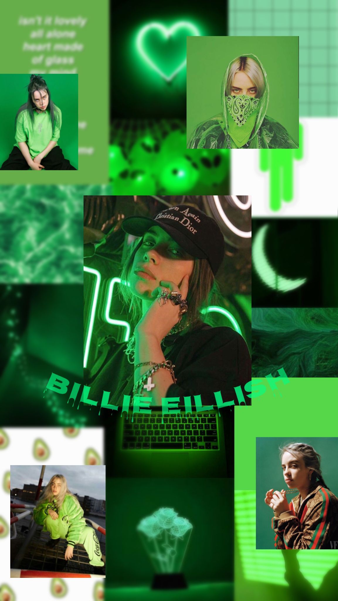 Billie Eilish green aesthetic wallpaper by juli3569 on DeviantArt