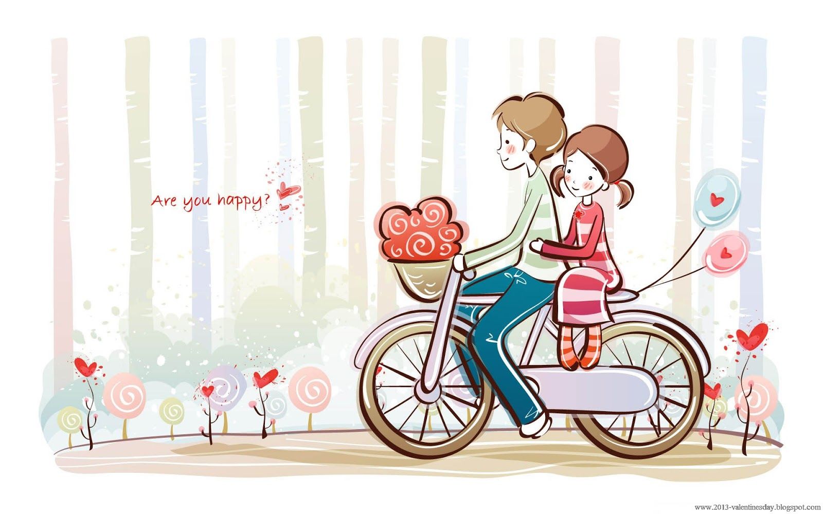 Free download Cute Cartoon Couple Love HD wallpaper