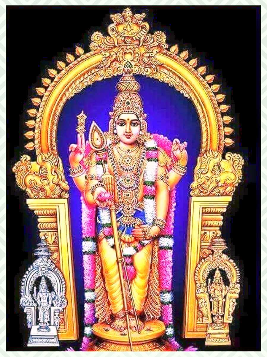 Lord Murugan Subramanya Swamy Bala Subrahmanya Bhagwan Kartik Kartikeya  Religious photo Frame Golden designed frame with