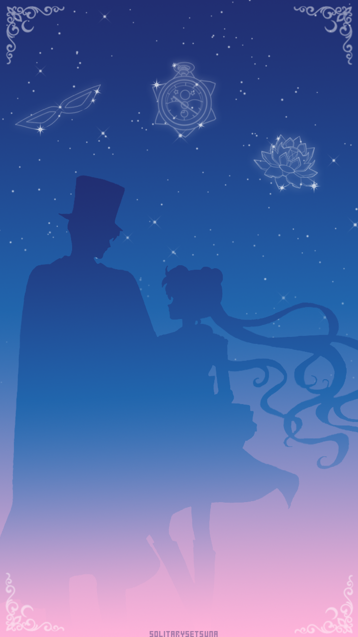 Tuxedo Mask + Sailor Moon lockscreen. Bases used in this image