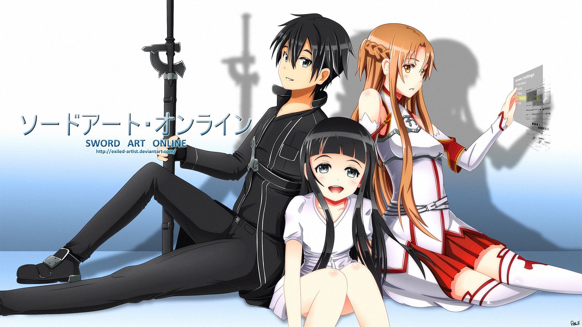 Kirito Asuna and Yui Sword Art Online HD Wallpaper. Desktop