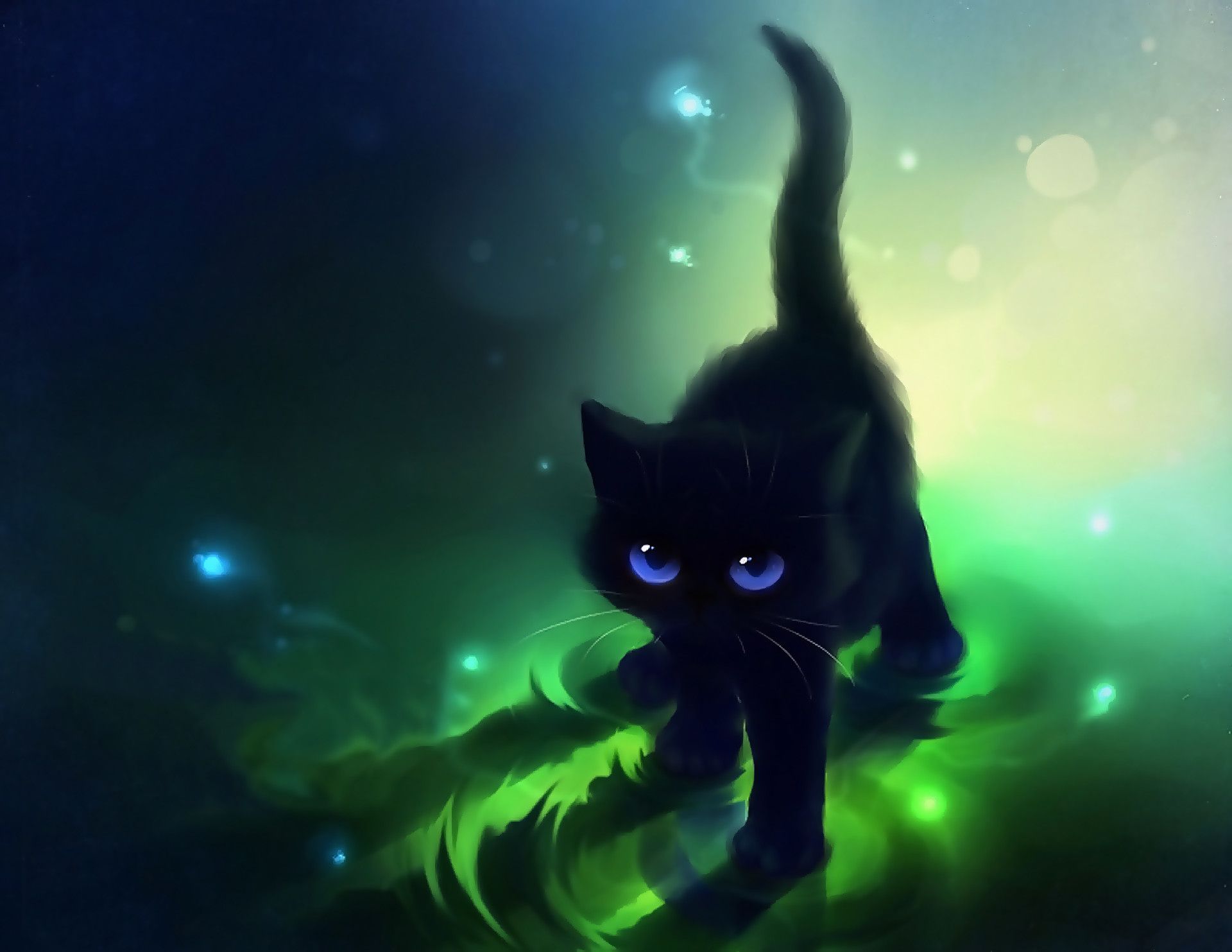 Anime Cat With Green Eyes Wallpapers - Wallpaper Cave