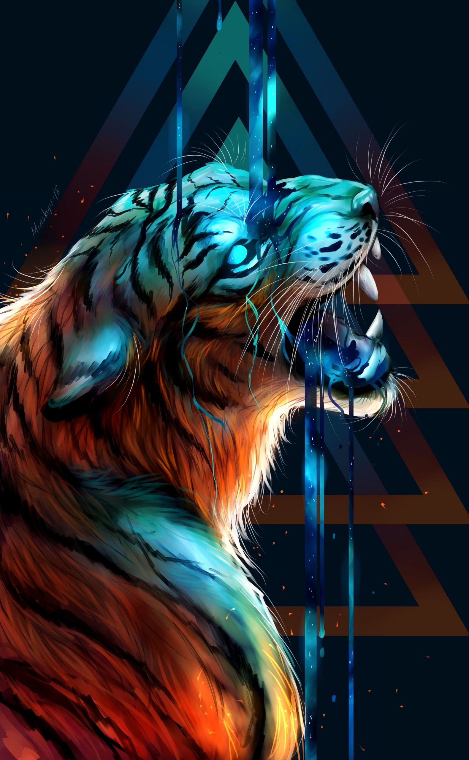 Amoled Tiger. Tiger art, Tiger artwork, Tiger wallpaper