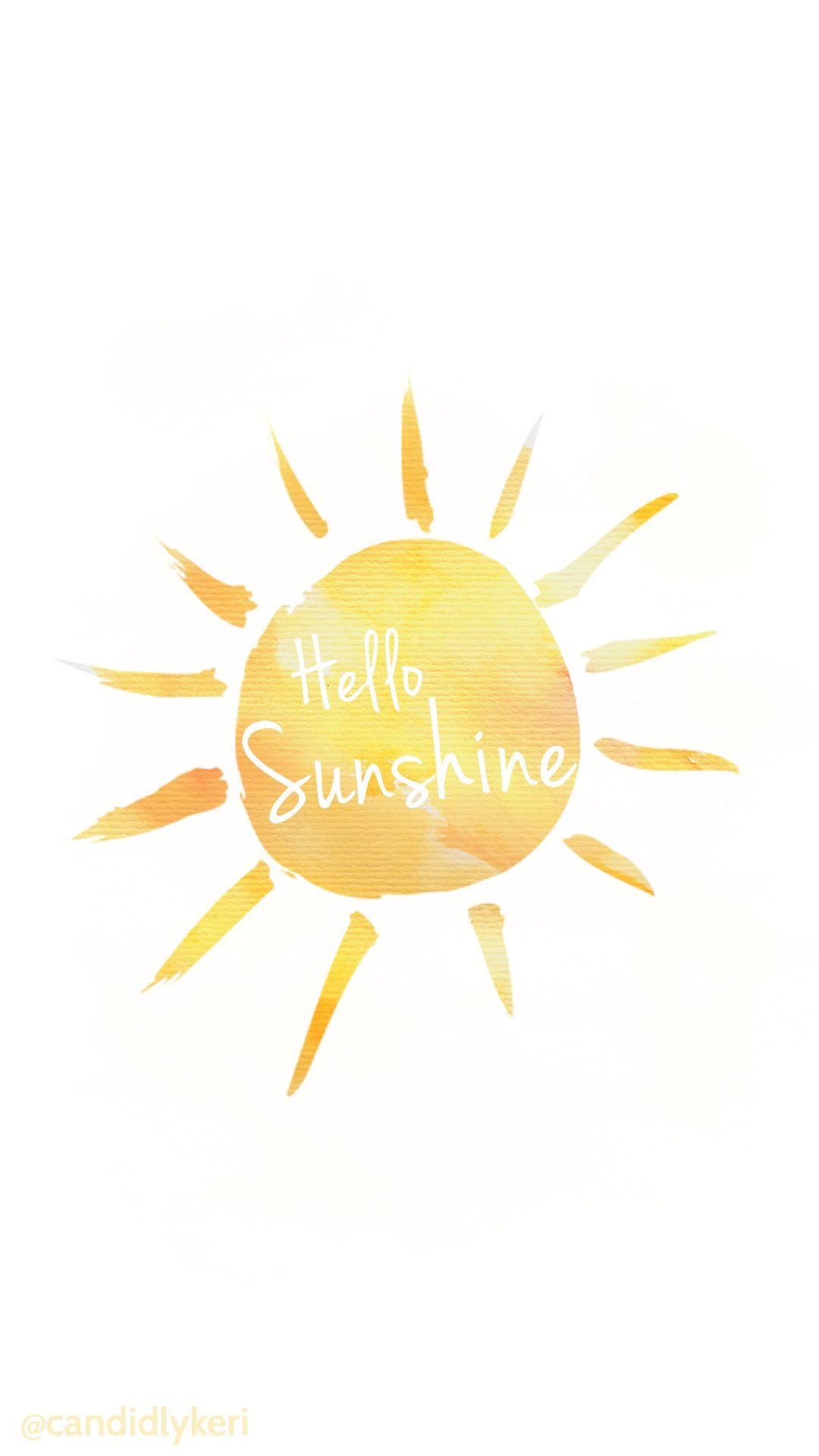 Hello sunshine yellow watercolor background wallpaper you can