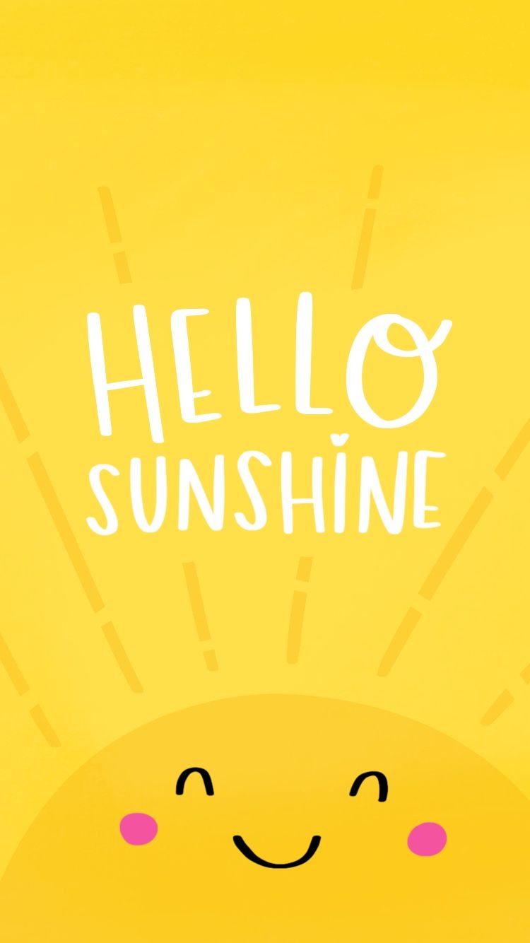 Free sunshine yellow wallpaper, hello sunshine. iPhone home screen