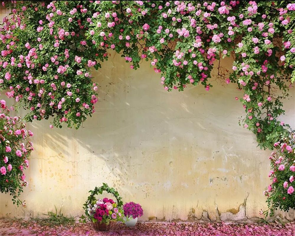 Beibehang 3D wallpaper murals European retro wall rose rose