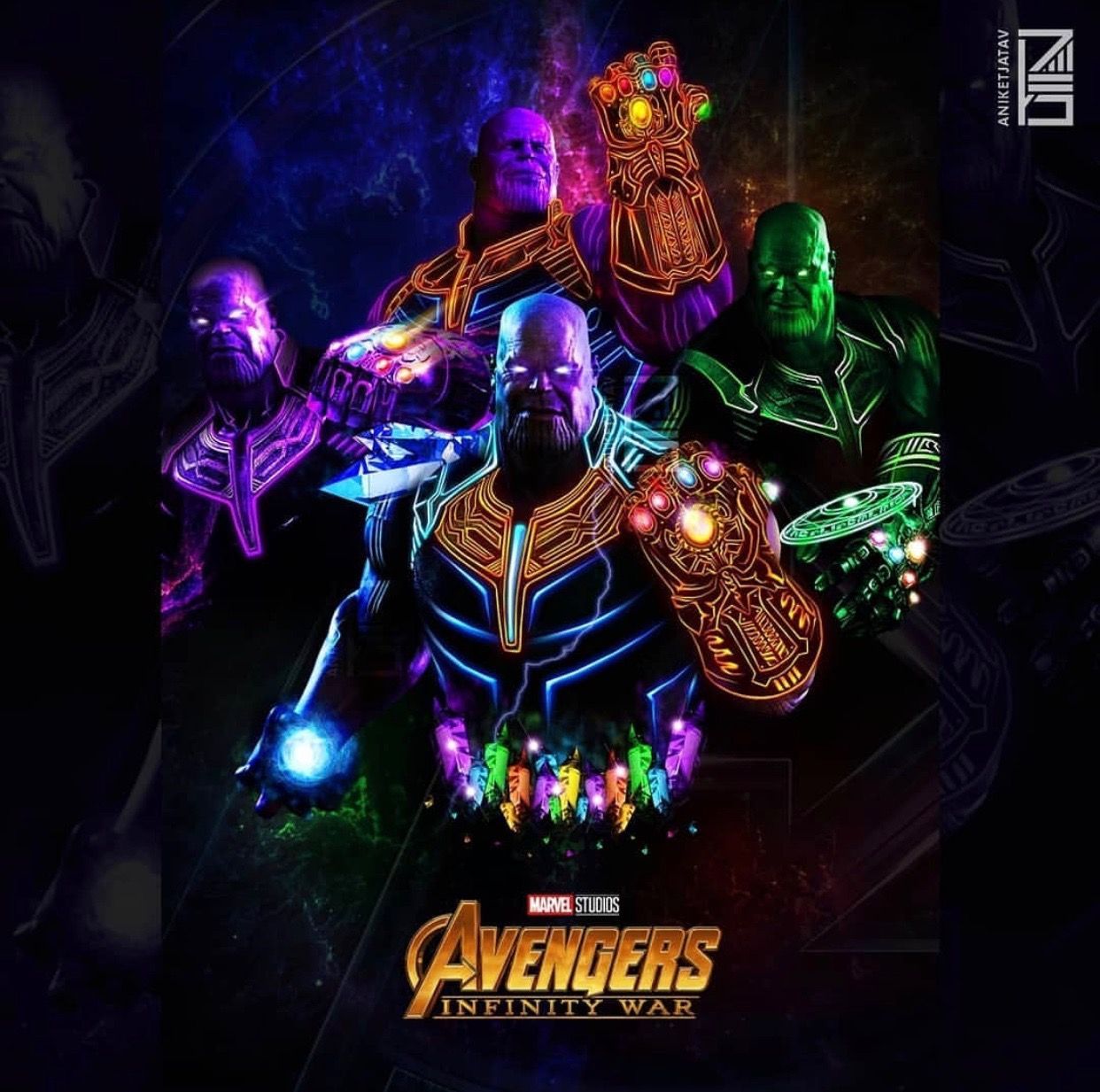 Aniket Jatav Marvel Neon Thanos. Deadpool art, Art, Marvel wallpaper