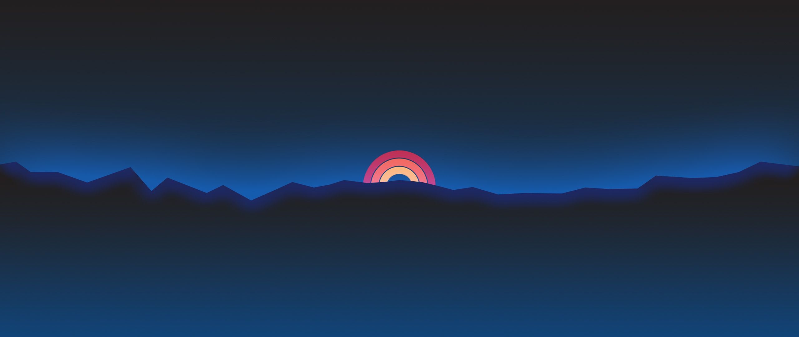 Minimalism Neon Rainbow Sunset Retro Style, HD Artist, 4k