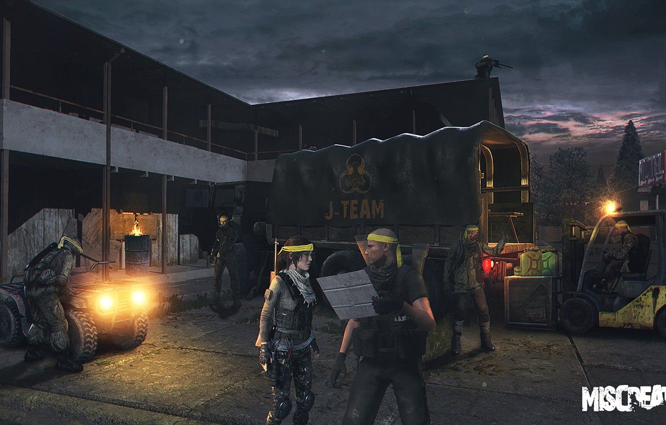 Wallpaper machine, trees, night, the city, weapons, people, street
