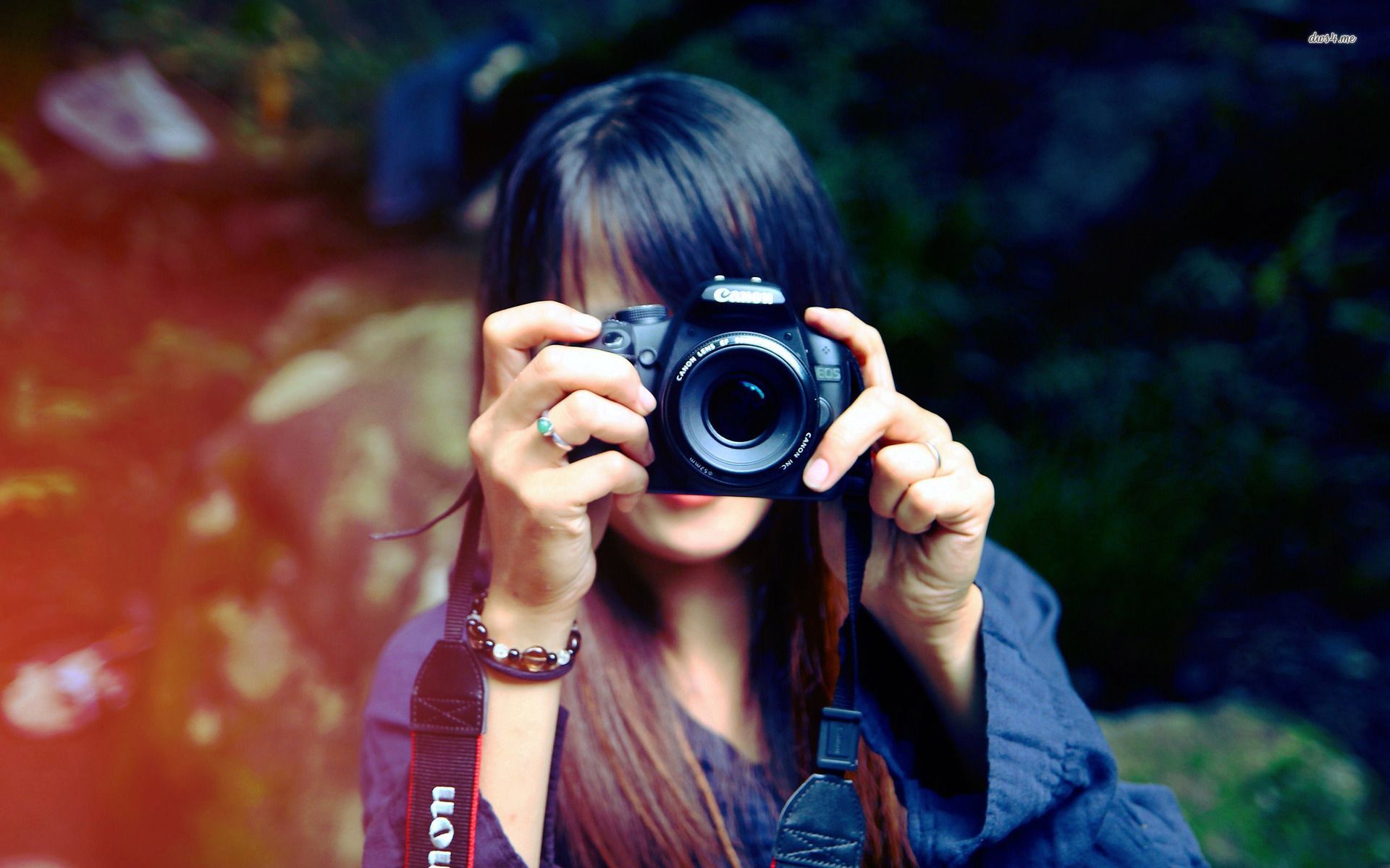 Free download canon camera photography wallpaper girl with canon