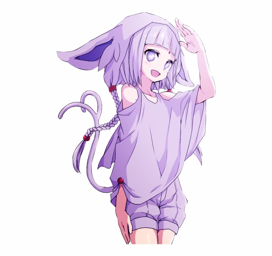 Anime Girl Angry Pastel Goth Version Of Espeon