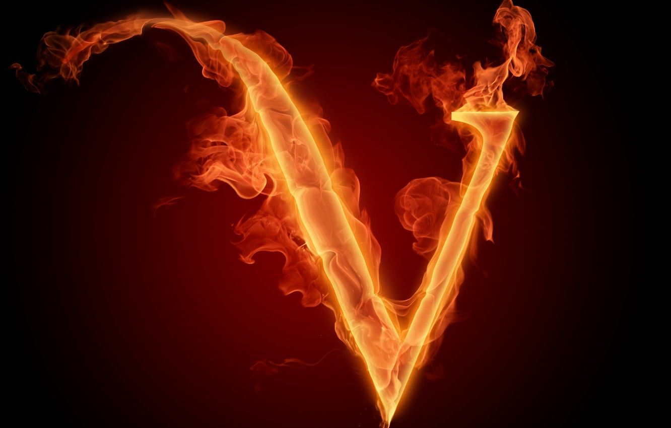 Wallpaper fire, flame, letter, alphabet, Litera, latinika image