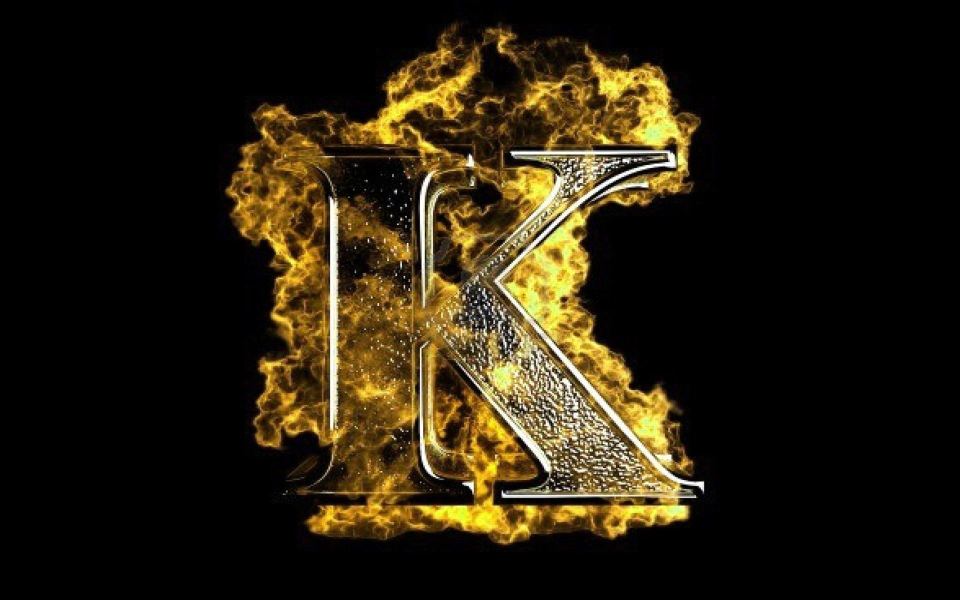 Alphabet K Burning Fire HD Wallpaper