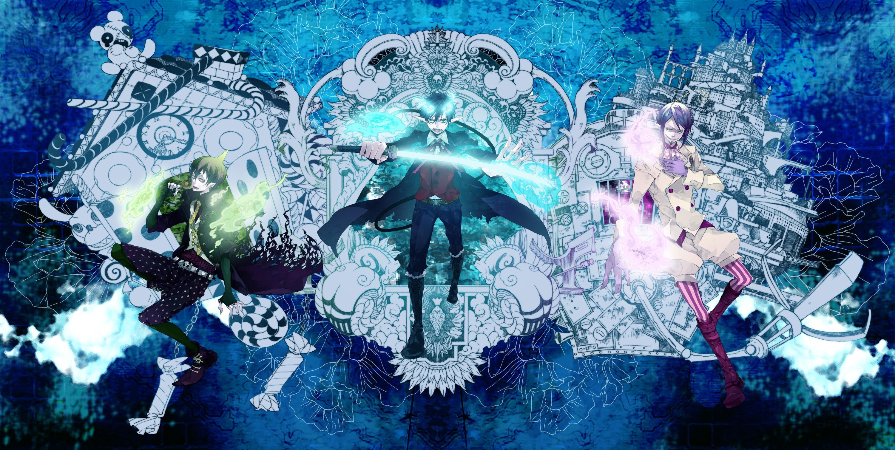 Anime Blue Exorcist Mephisto Pheles Amaimon Rin Okumura Ao No