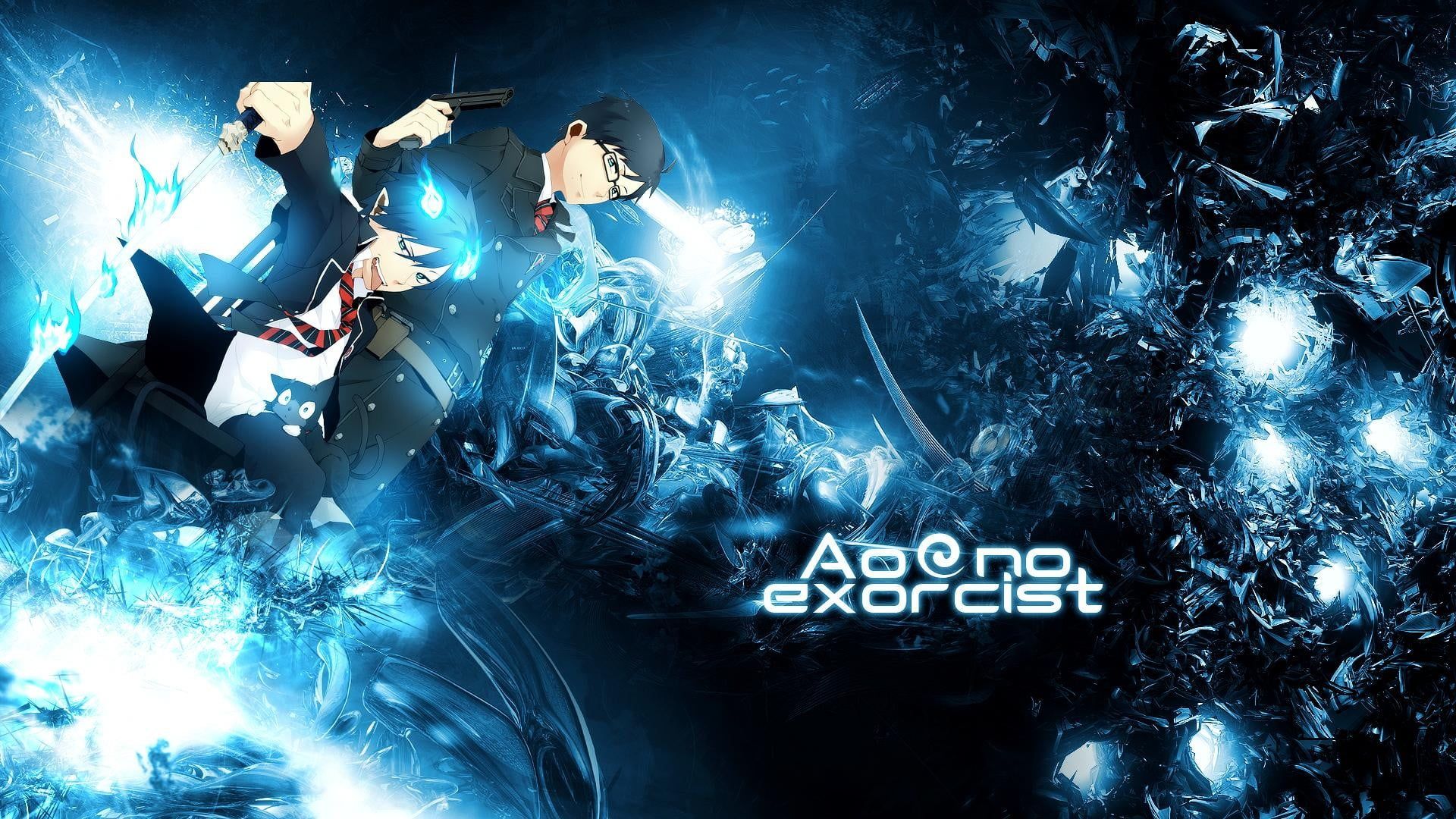 Ao No Exorcist digital wallpaper, Blue Exorcist, anime boys, gun