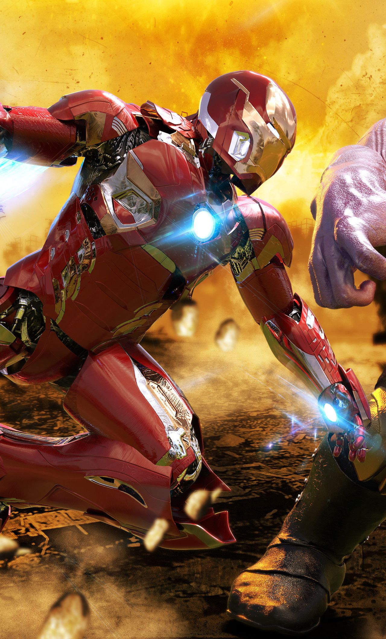 Iron Man Vs Thanos 4k iPhone HD 4k Wallpaper, Image