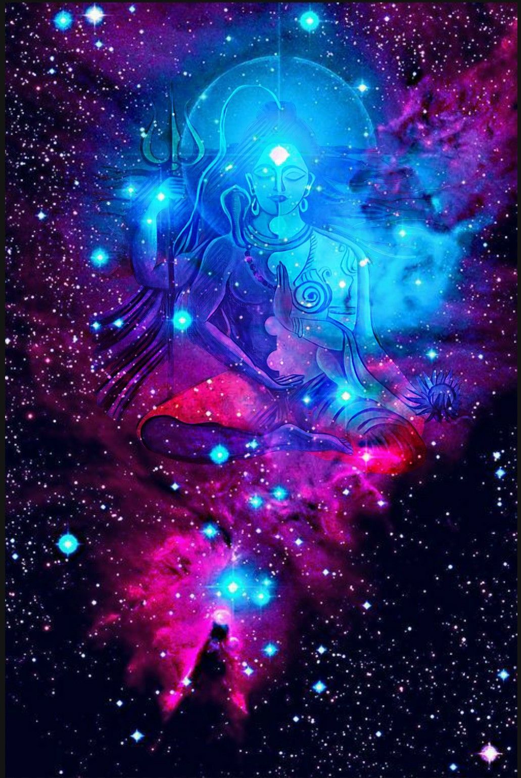Lord Shiva as ardhnarishwar in Brahmand Galaxy in creative art