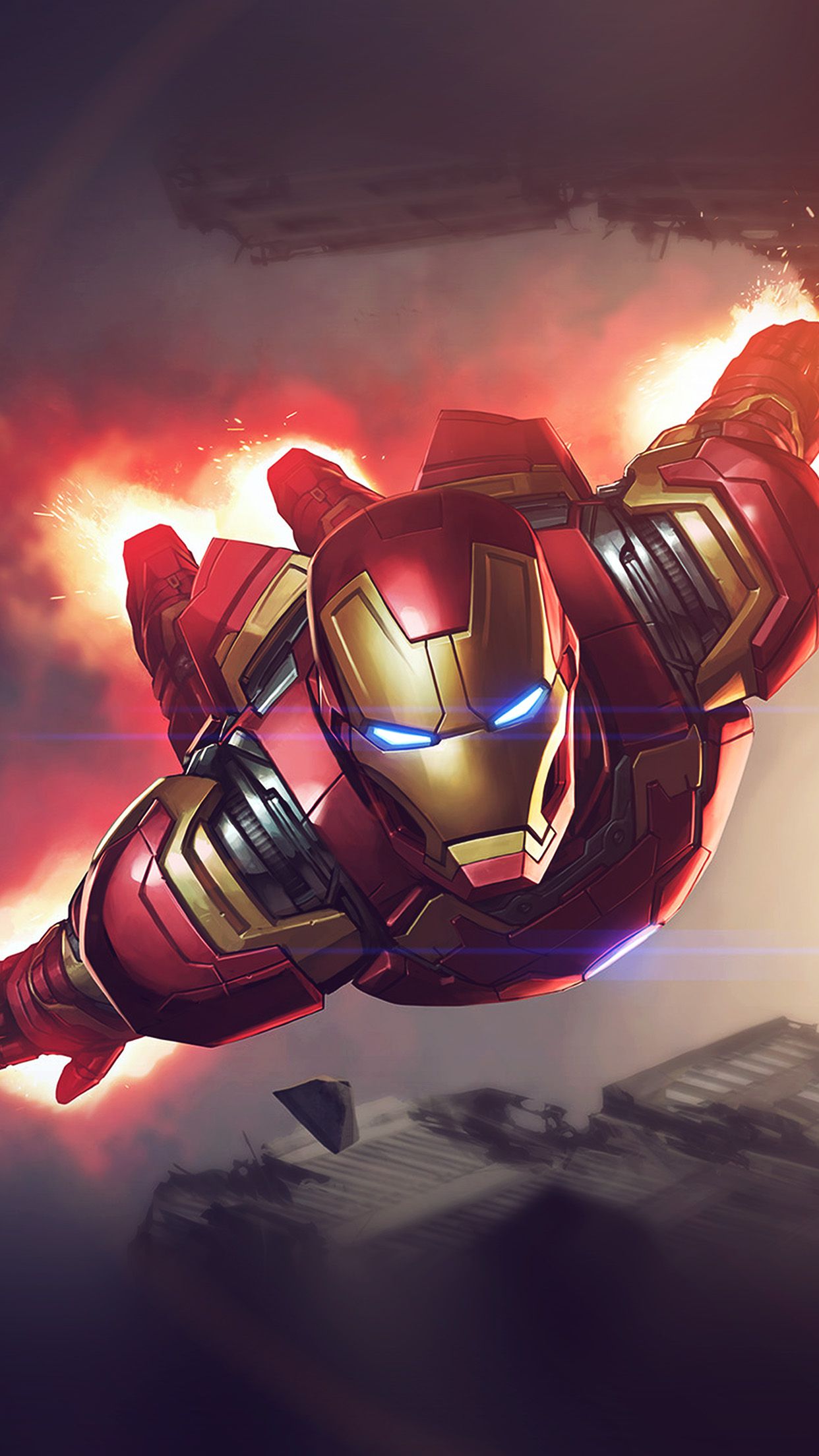 Ironman Hero Marvel Illustration Art Blue Flare