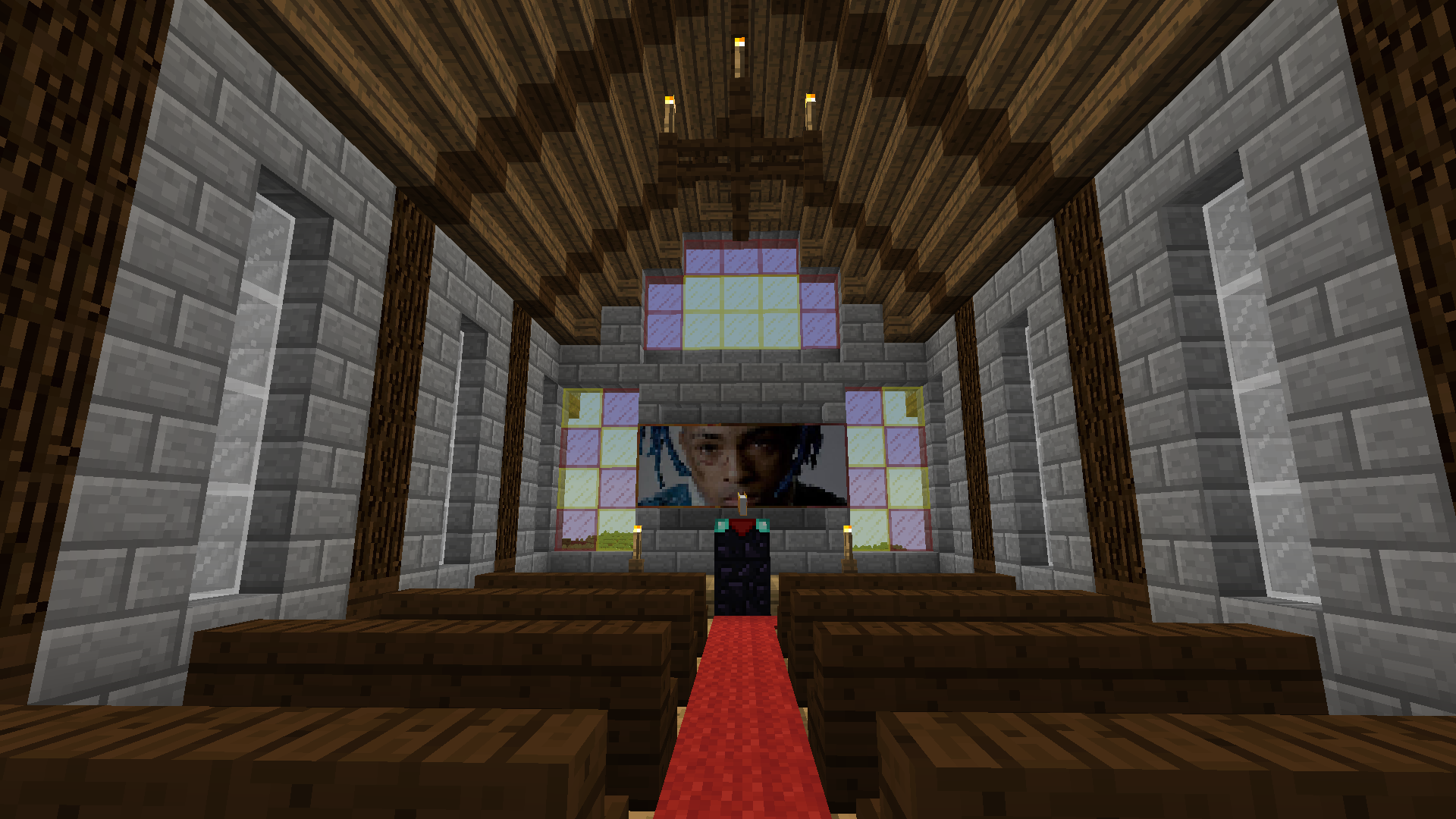 Made a jah church in Minecraft