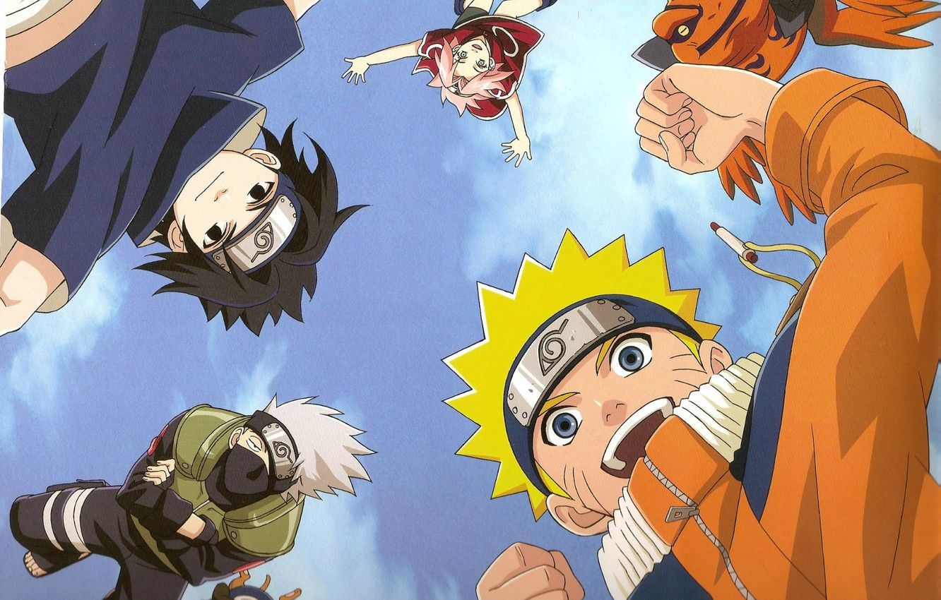 Wallpaper the sky, joy, Naruto, Sakura, friends, toad, squad