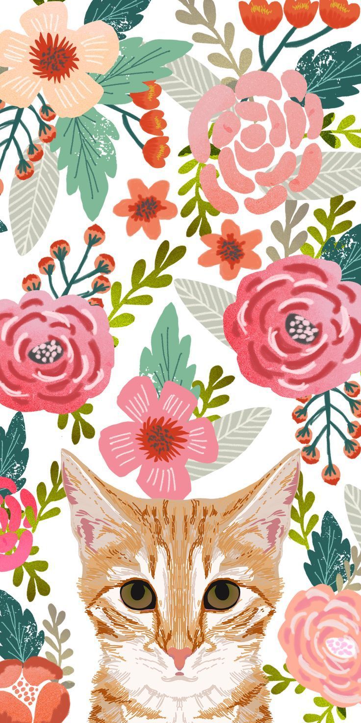 cats #Floral #Crown. #Casetify #iPhone #Art #Design #Animals #wallpaper #ideas. Cat phone wallpaper, iPhone wallpaper cat, Art wallpaper