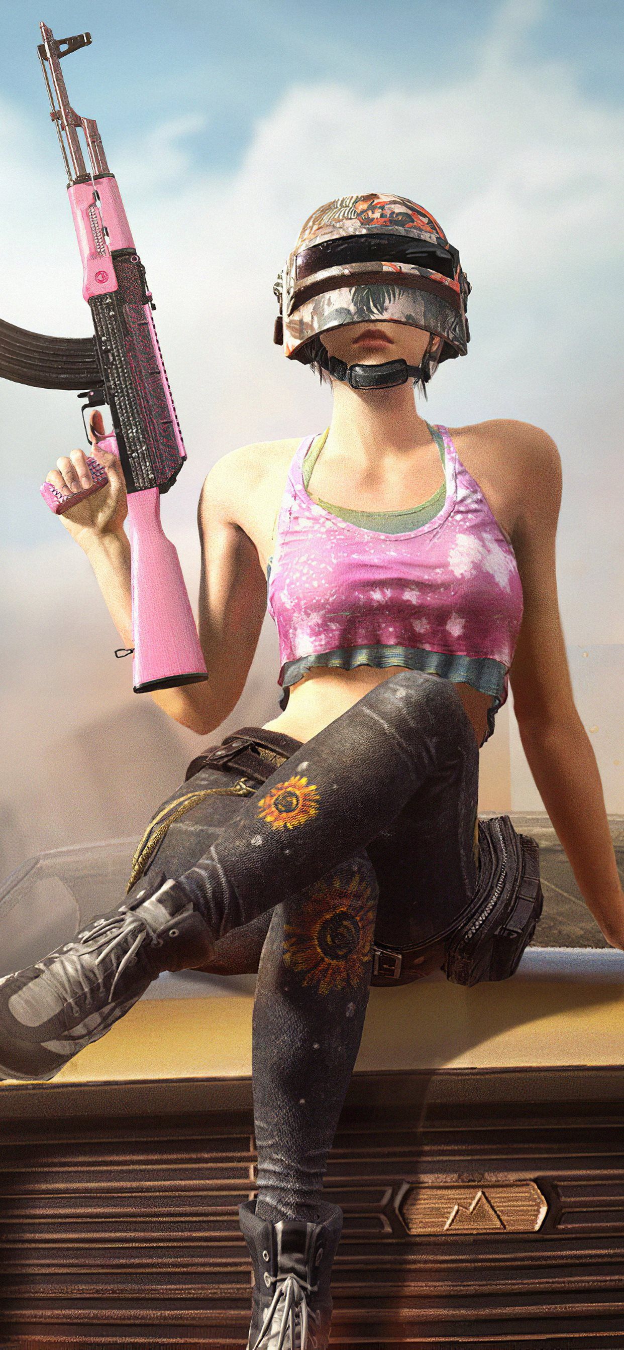 pubg girl with gun 4k 2019 iPhone Wallpaper Free Download