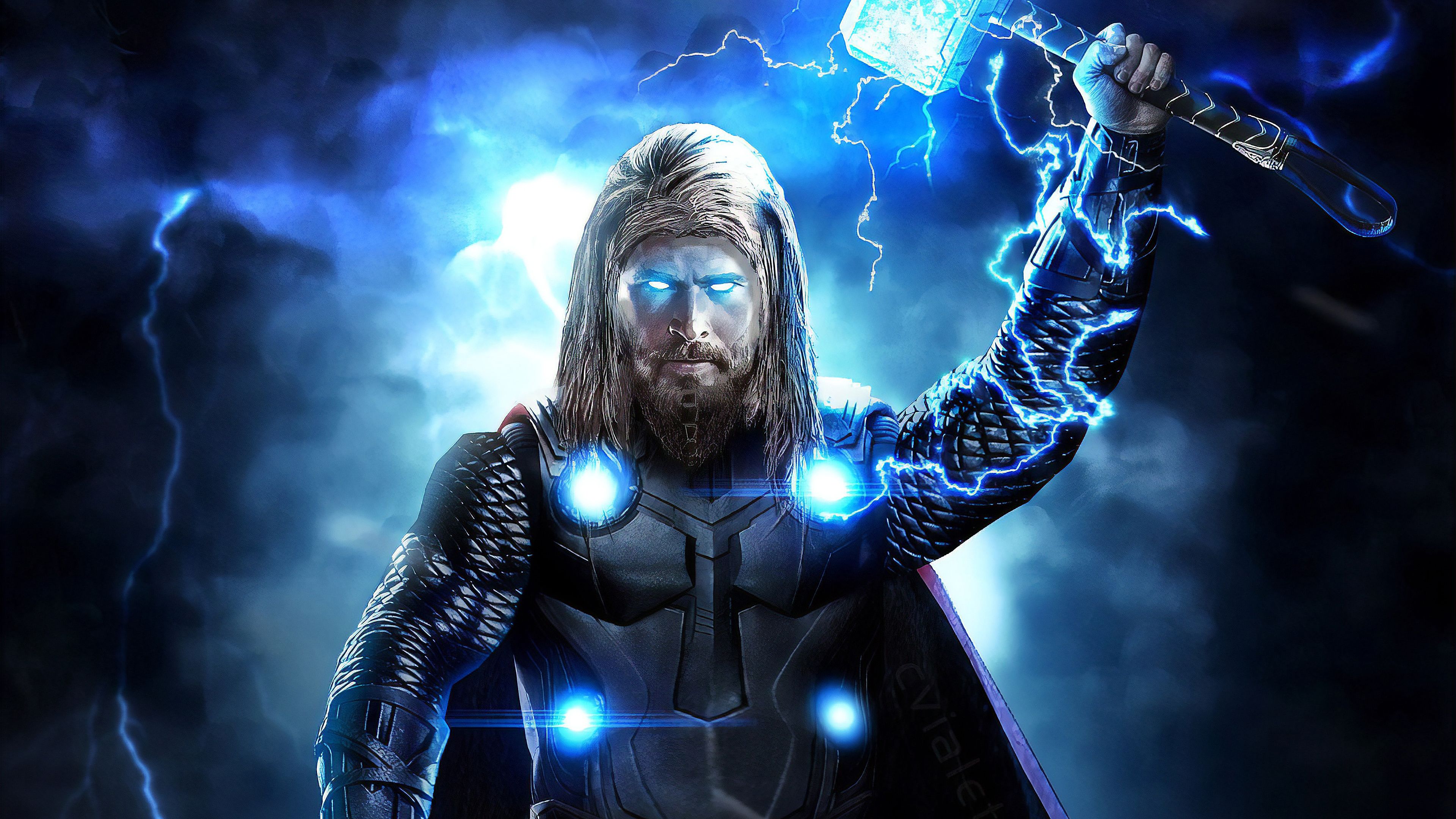 Wallpaper 4k Thor Avengers Endgame Full Power 4k Wallpaper