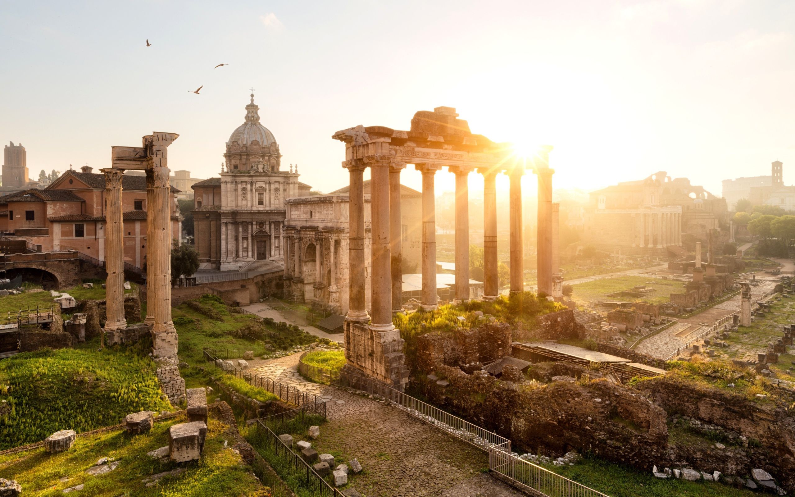 Roman Forum in the sun, Rome. Italy Desktop wallpaper 2560x1600