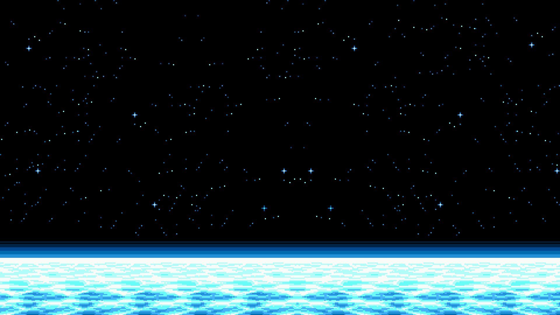 space, Pixel Art, Horizon, Stars HD Wallpaper / Desktop