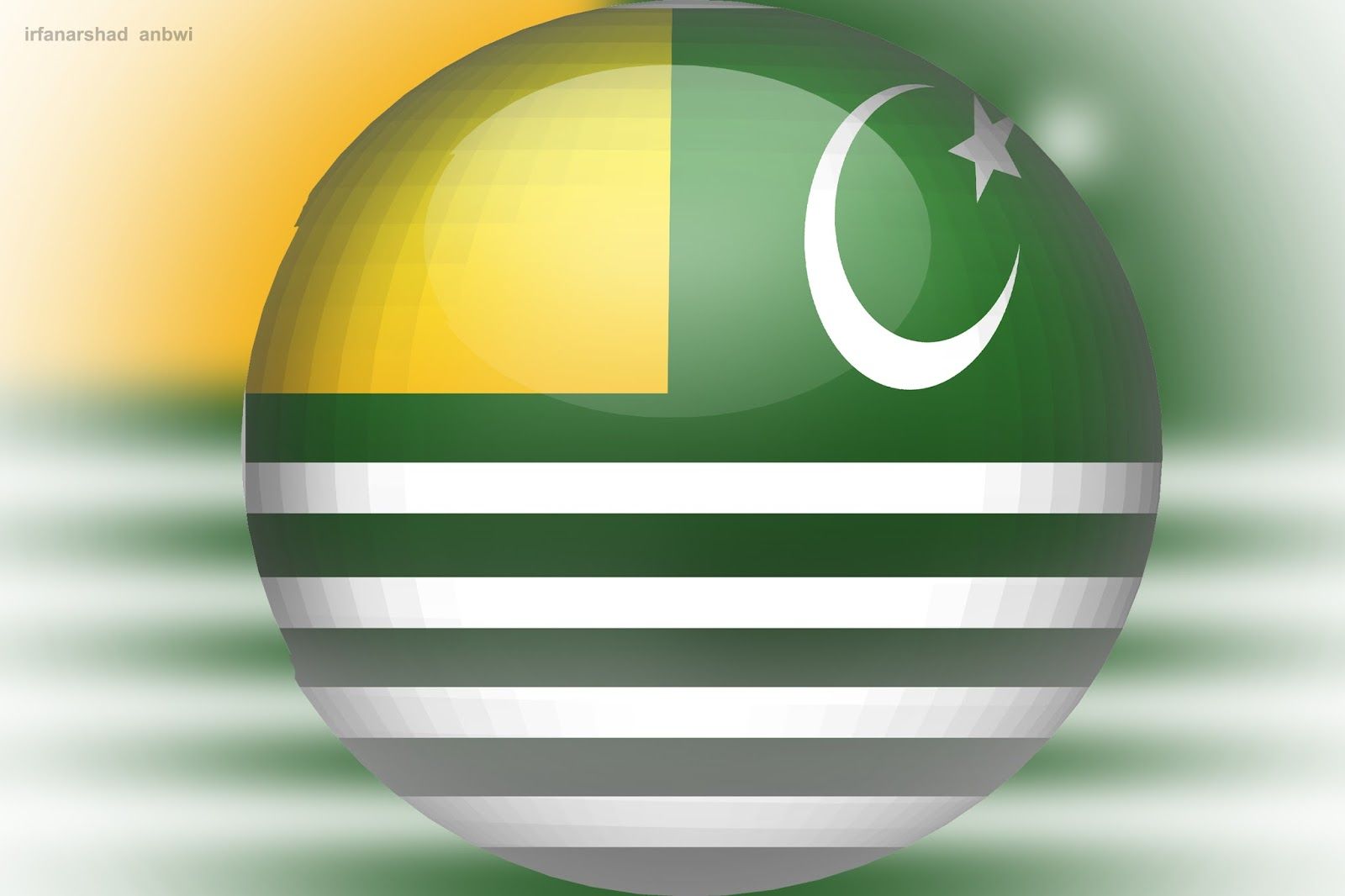 AMB DADYAL AZAD KASHMIR: Azad kashmir flag big circle shape