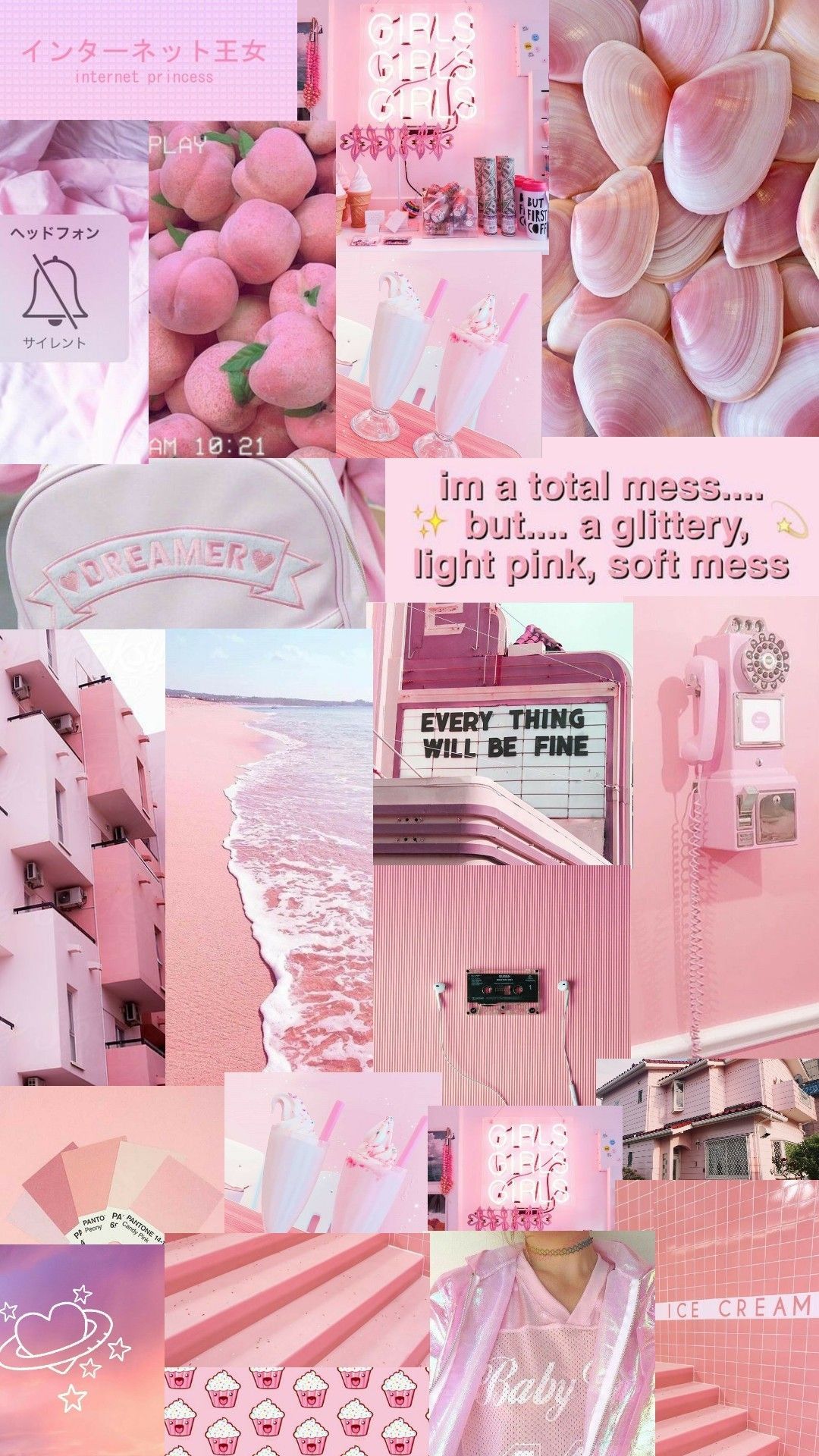 collage. iPhone wallpaper vintage, iPhone wallpaper vintage quotes, Pink wallpaper iphone