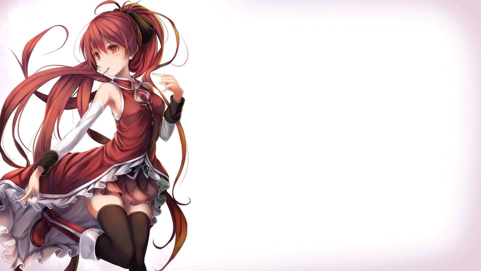 Illustration Of A Red Haired Anime Girl Character HD Wallpaper