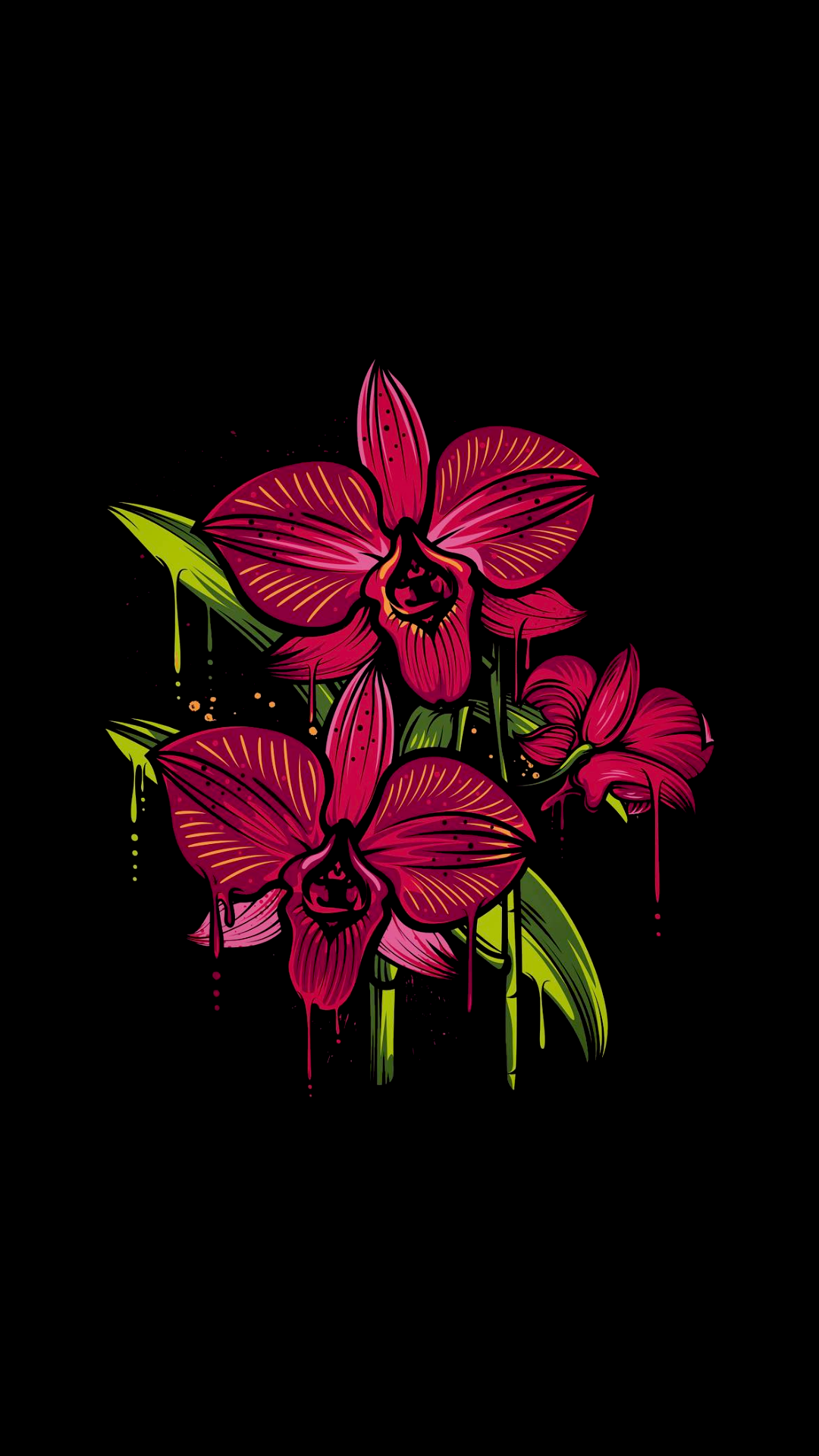 Theme AMOLED Red Flowers