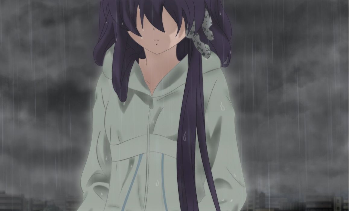 Rain Clannad sad depressing Fujibayashi Kyou wallpaperx1163