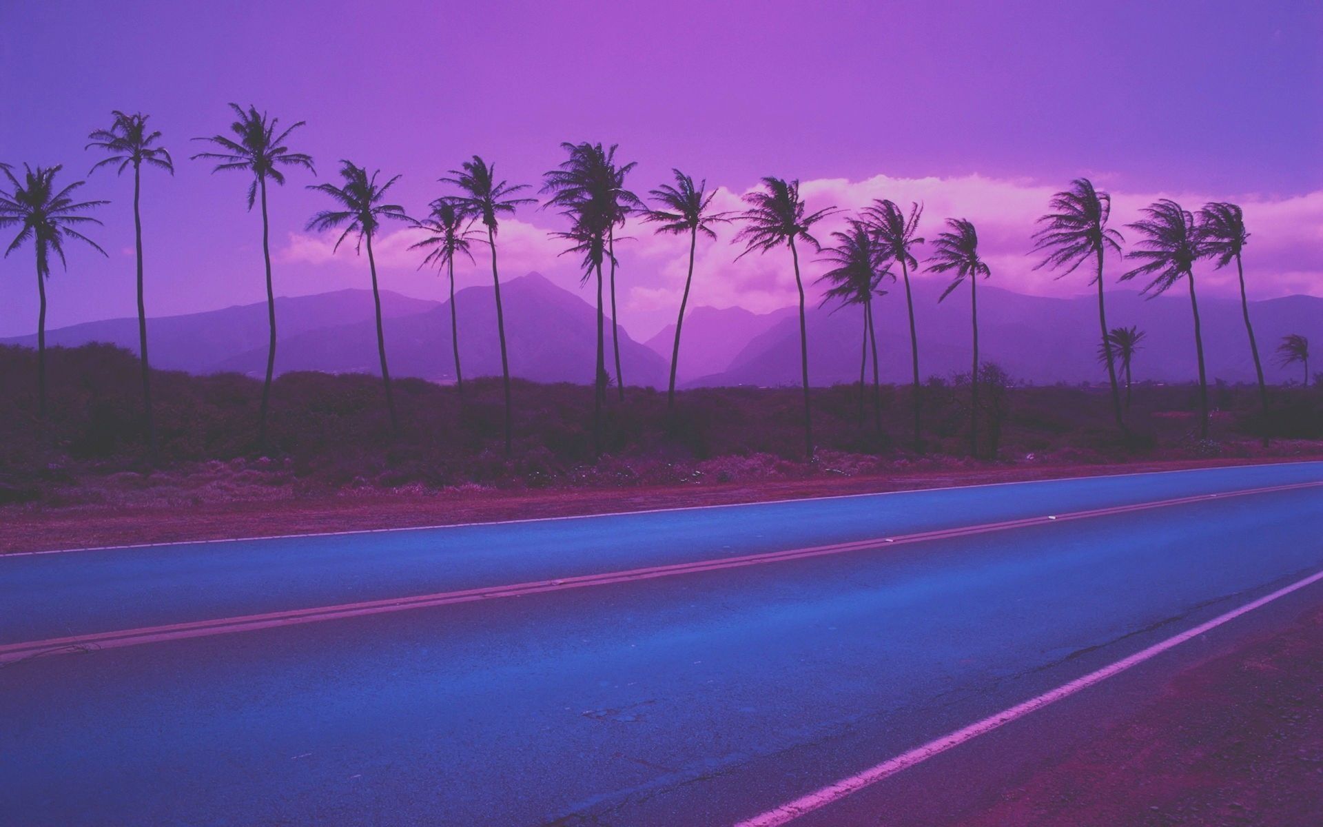 Vaporwave Wallpaper Purple Road