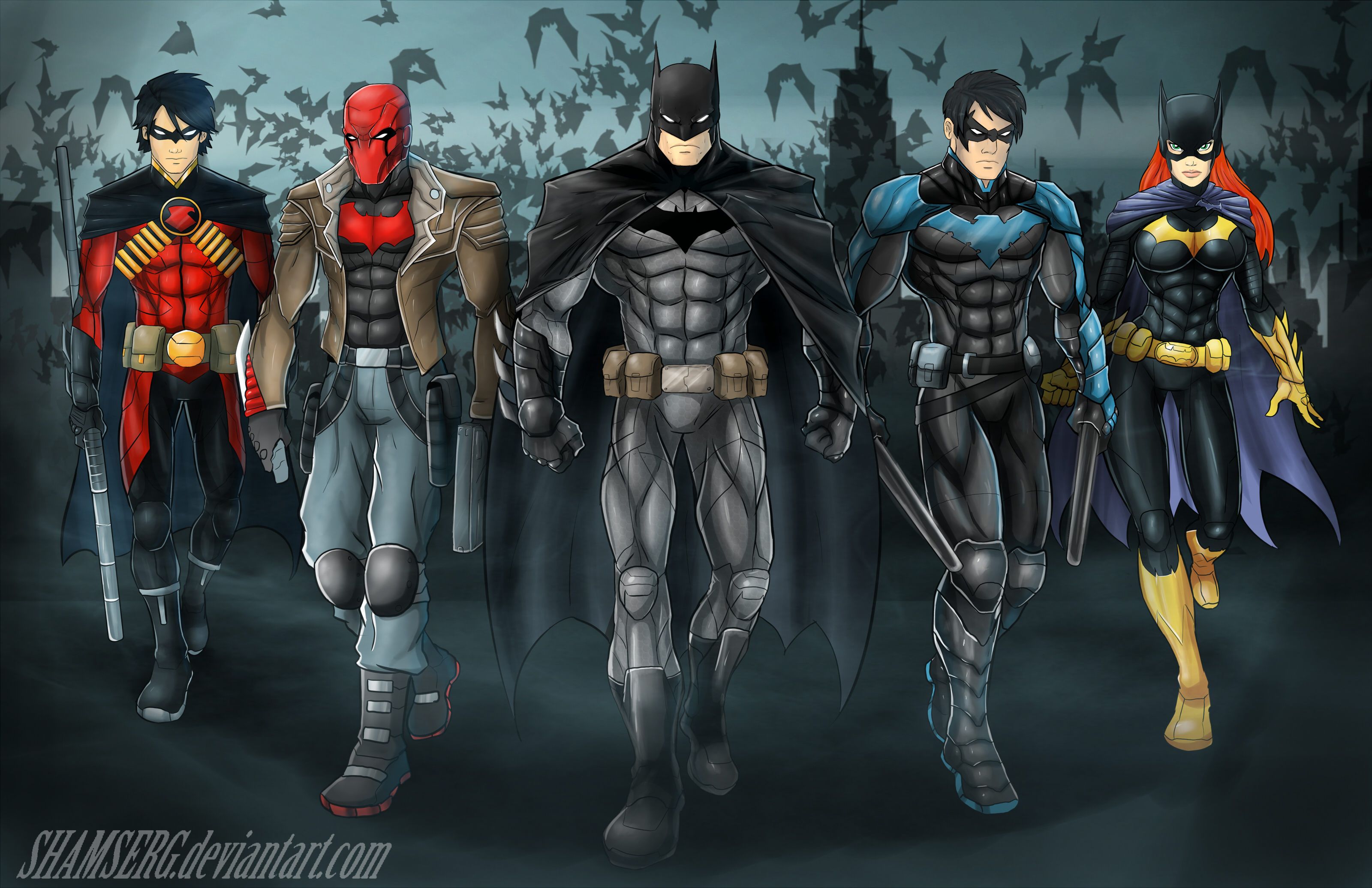 Bat Family 4k, HD Superheroes, 4k Wallpaper, Image, Background