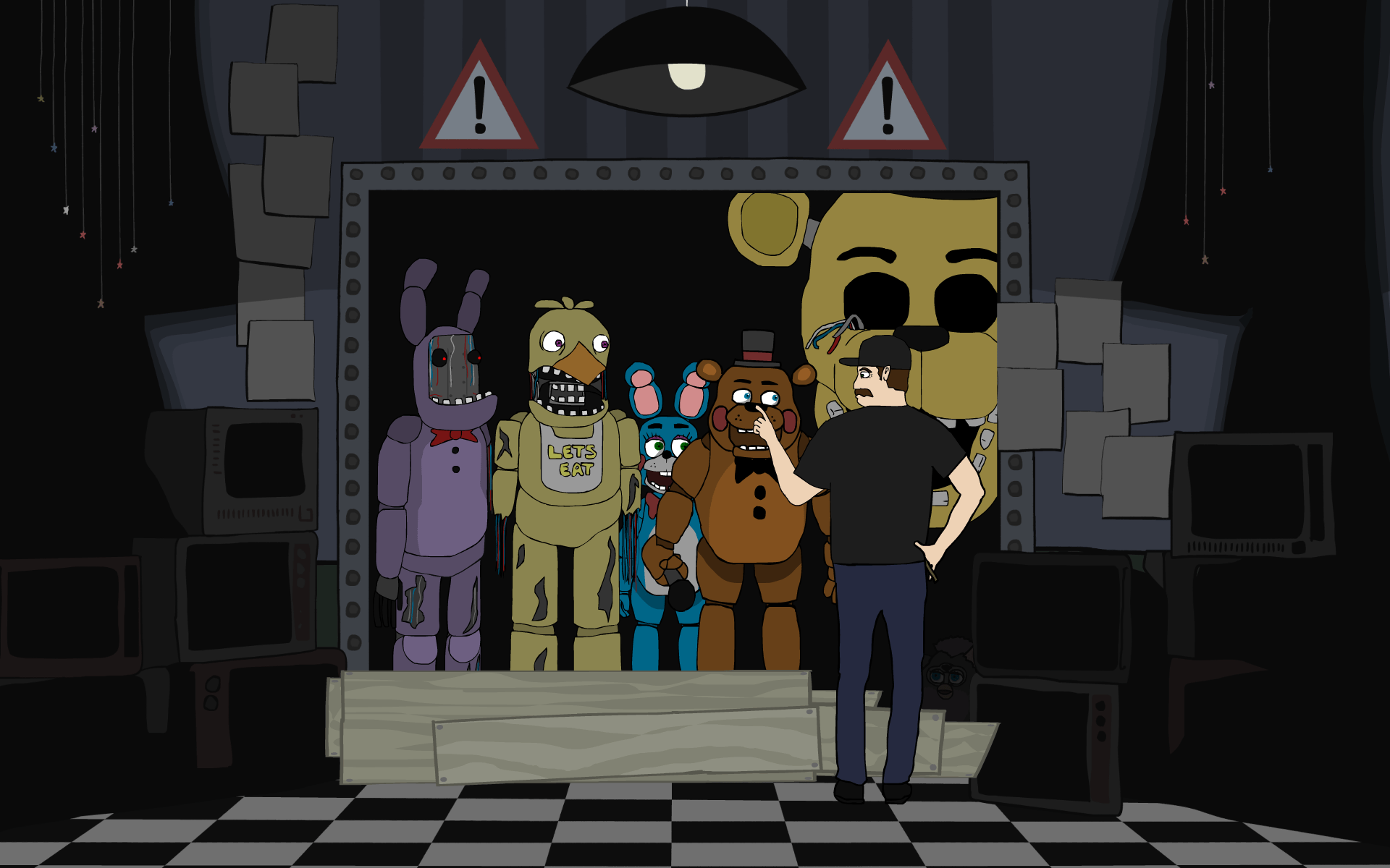 Chronodance And Fortnight At Freddy's (FNAF) High Res Wallpaper