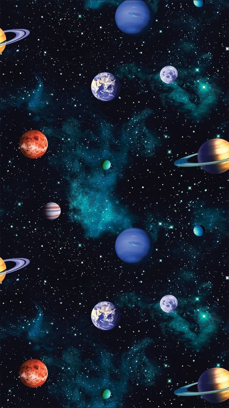 Lock screen. Planets wallpaper