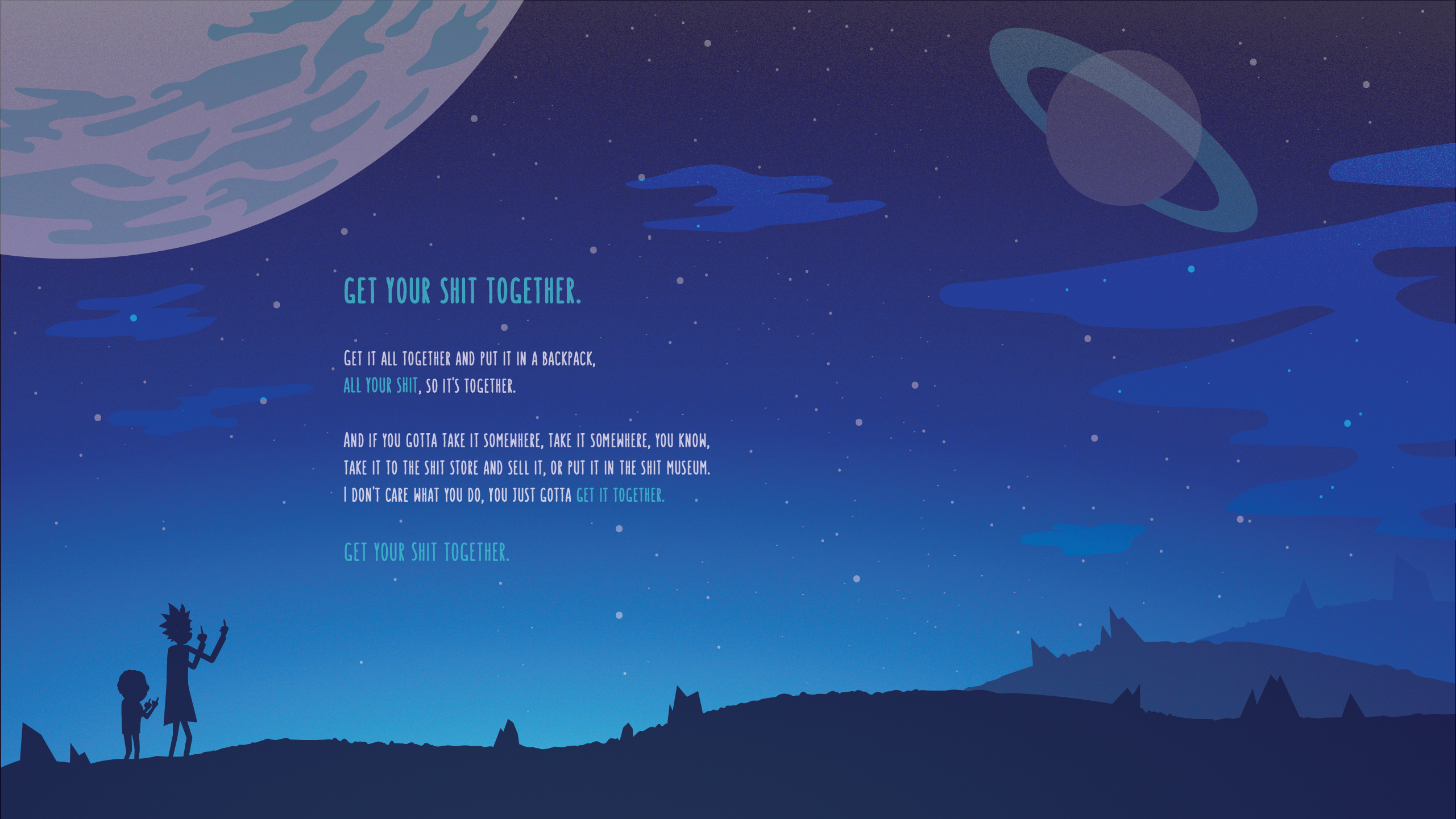 Rick And Morty Space Quotes Wallpaper