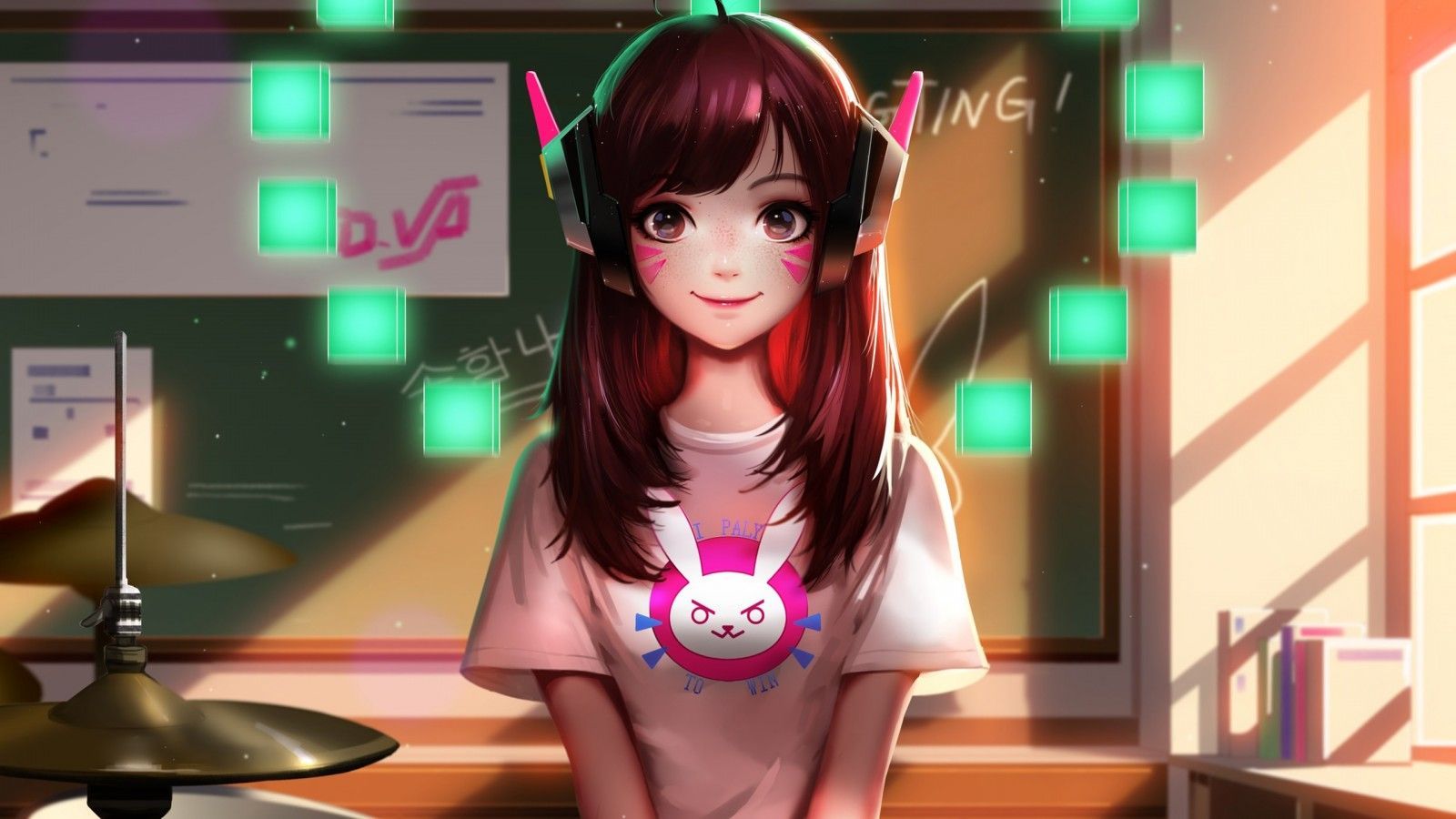 Misc #DVa School girl Overwatch #wallpaper. Fondos de escritorio