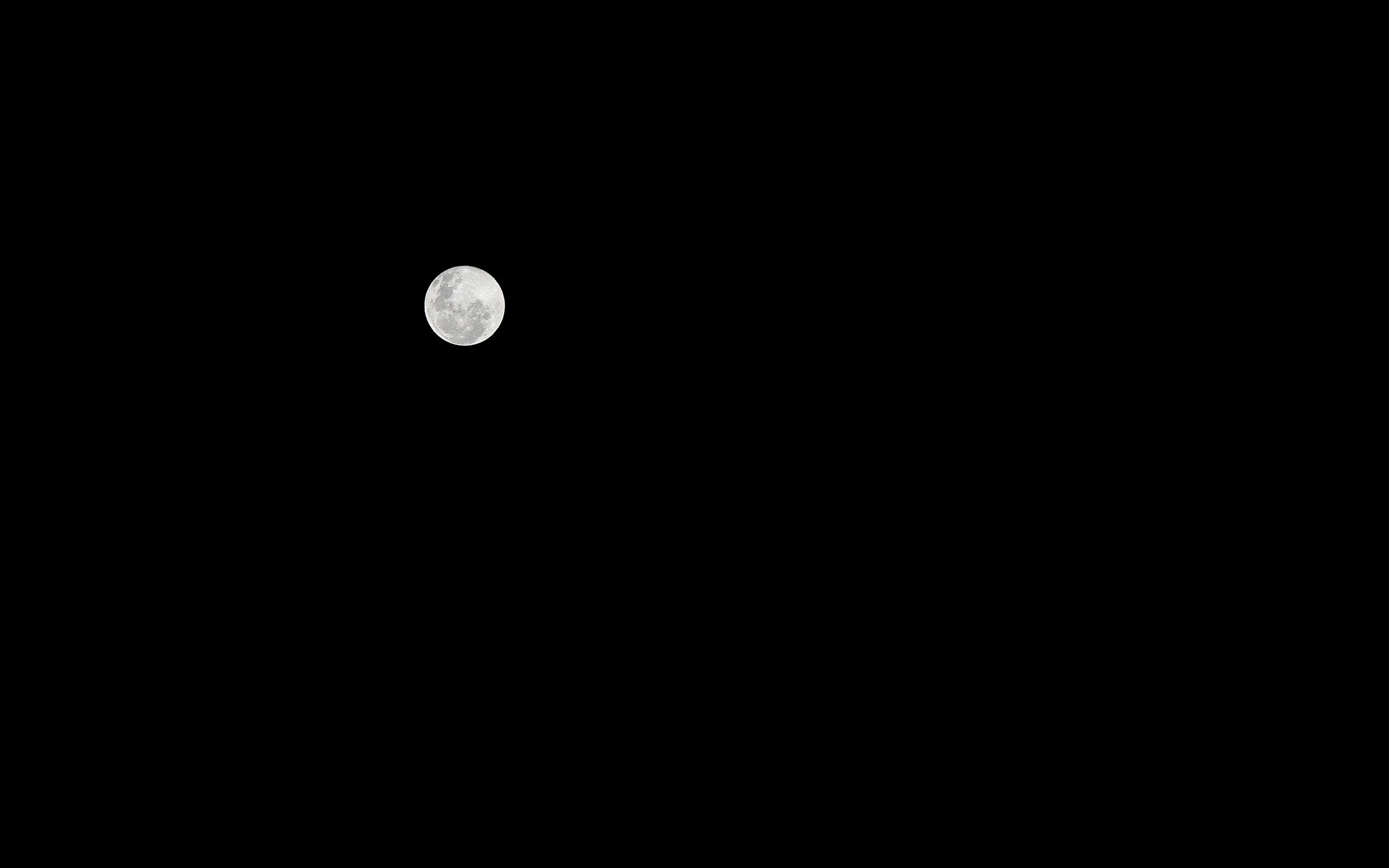 Black and white HP laptop, Moon, minimalism, night HD wallpaper